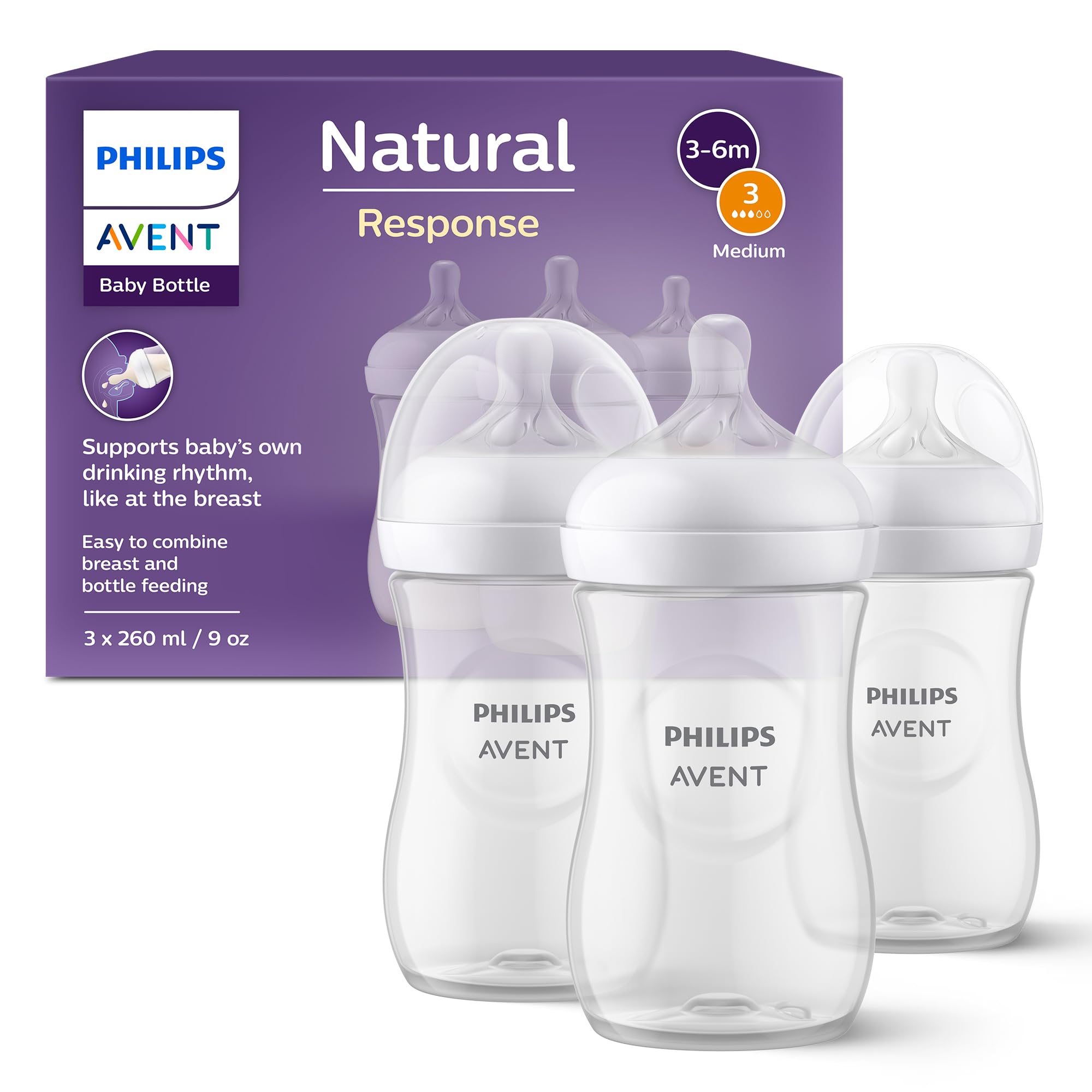 Angebot: Philips Avent Natural Response Babyflasche 260ml, 3er-Pack Angebot bei HelloDeals