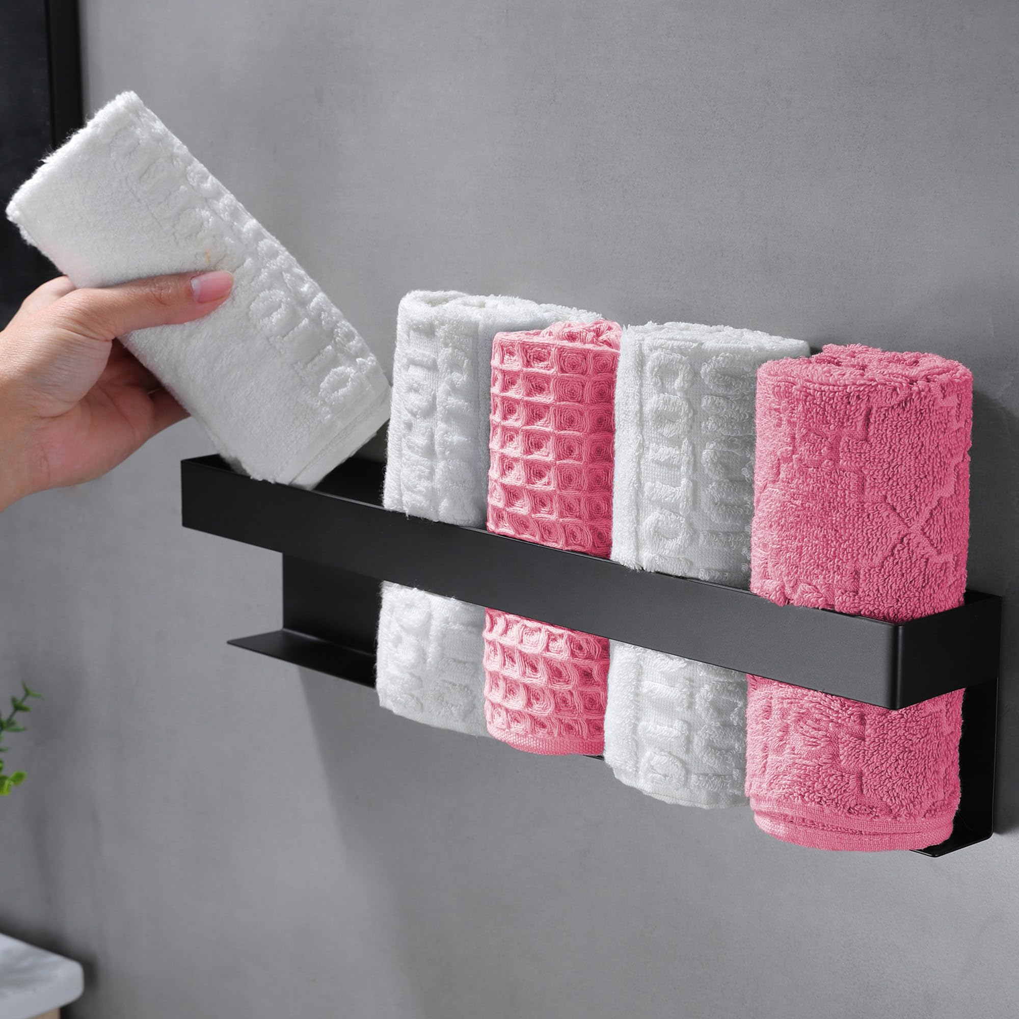 🛁🔥Sonderangebot! ZUNTO Selbstklebender Handtuchhalter für Gäste in Schwarz - 40 cm - Handtuchhalter ohne Bohren🔥🛁 Angebot bei HelloDeals