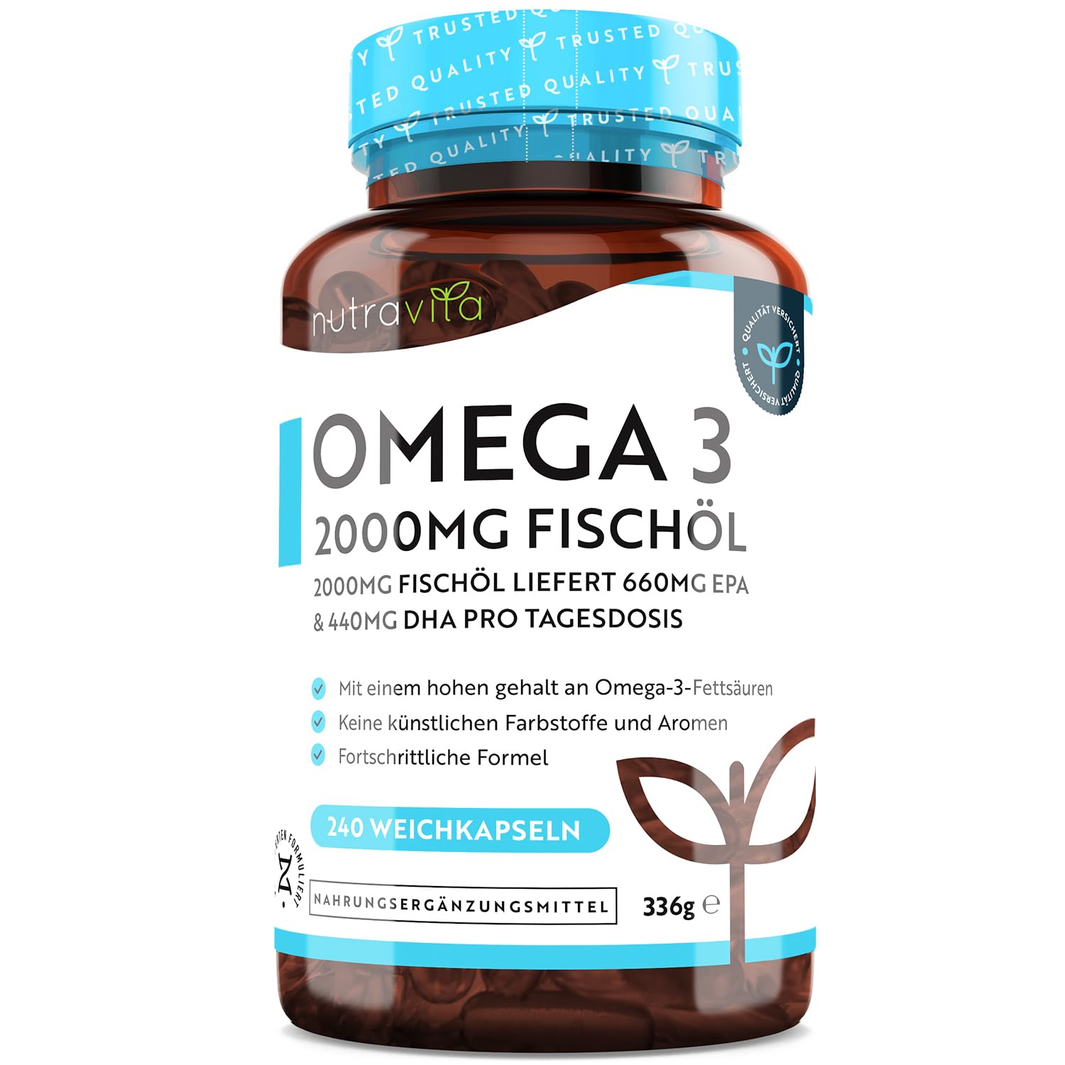 Omega 3 Kapseln hochdosiert - Nutravita Angebot bei HelloDeals