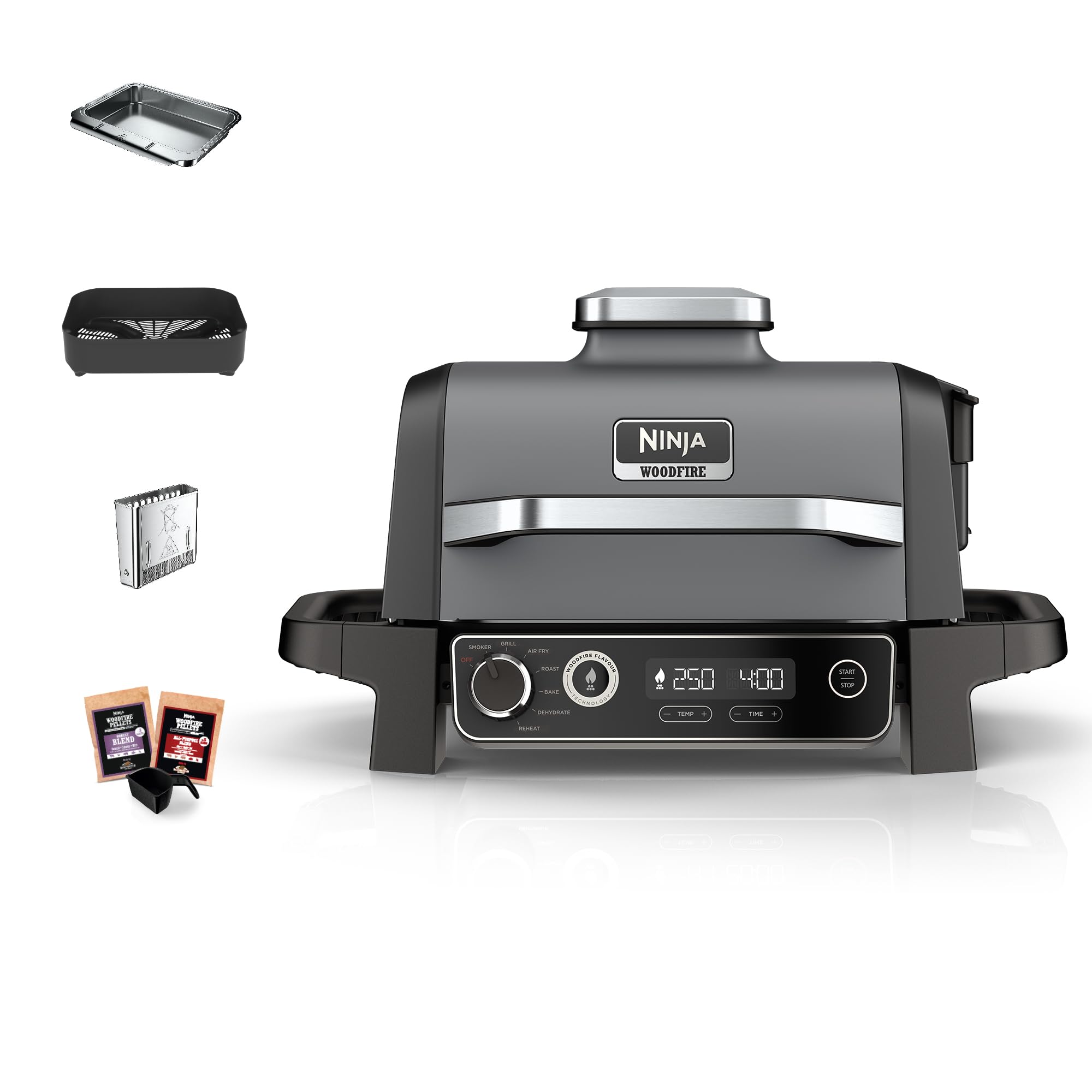🔥🍔🔥 Ninja Woodfire Elektrogrill: Camping-Grill, Smoker & Heißluftfritteuse Angebot bei HelloDeals
