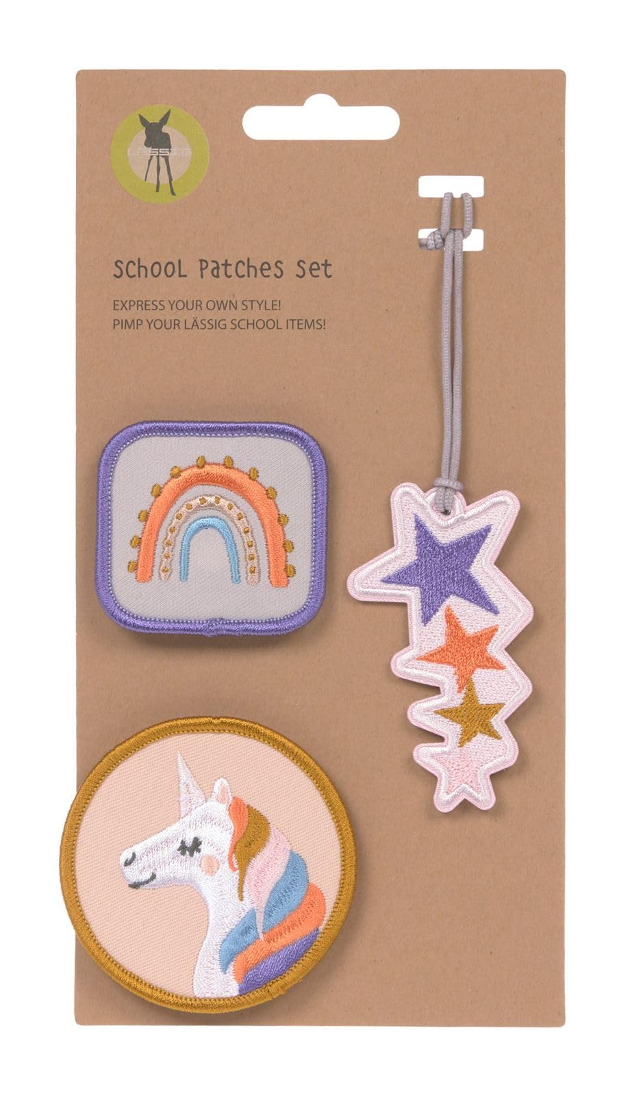 🦄 LÄSSIG Anhänger und Patches Set (3 Stk.) mit Druckknopf/School Patches Set Angebot bei HelloDeals