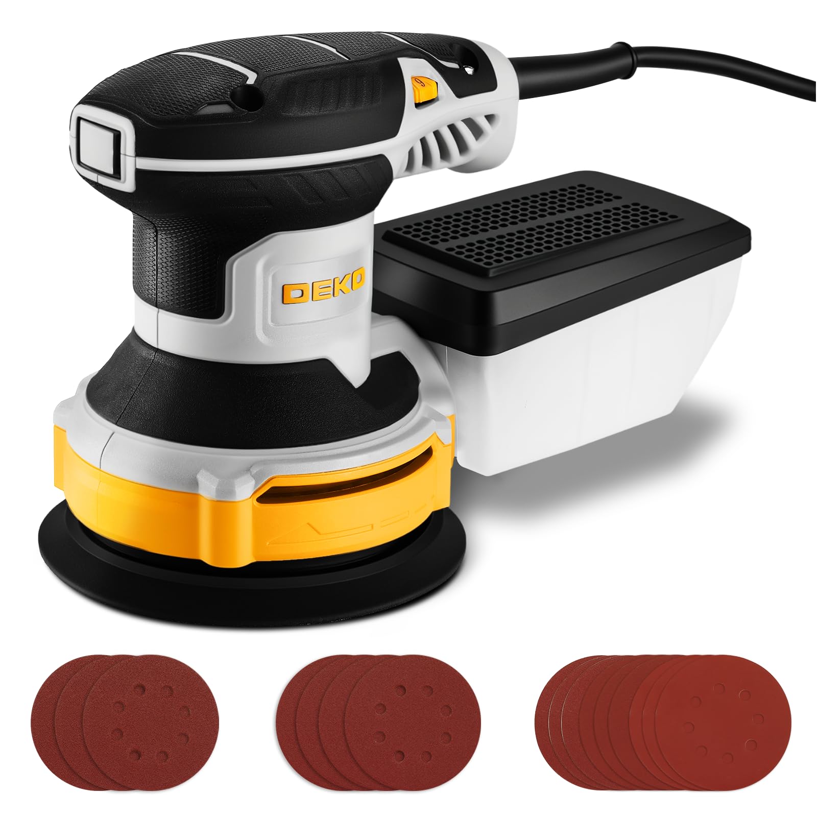 Exzenterschleifer 125mm mit Absaug 300W: DEKOPRO Schleifmaschine für Holz 🛠️ Angebot bei HelloDeals