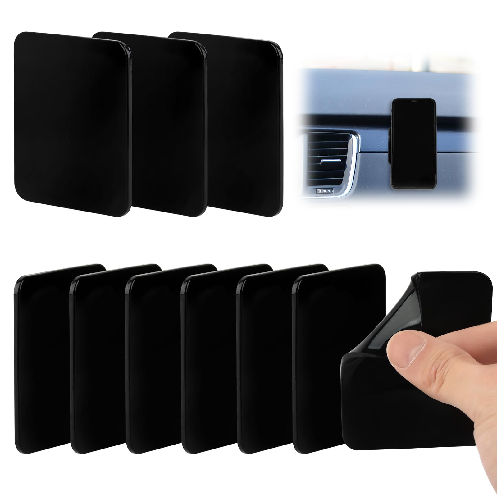 🚗🔝 Antirutsch Pads, 10 Stück Nano Gel Pad Schwarz - Angebot Angebot bei HelloDeals