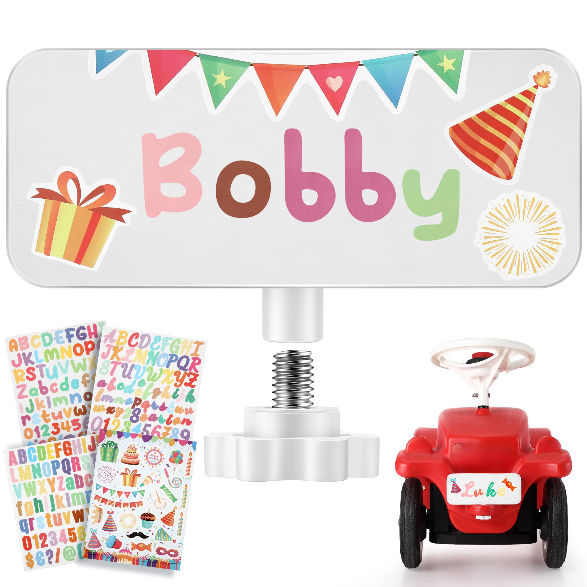 🚗🎁 Enhon Aluminium Weiß Individuelles Nummernschild für Big Bobby Classic und New Angebot bei HelloDeals