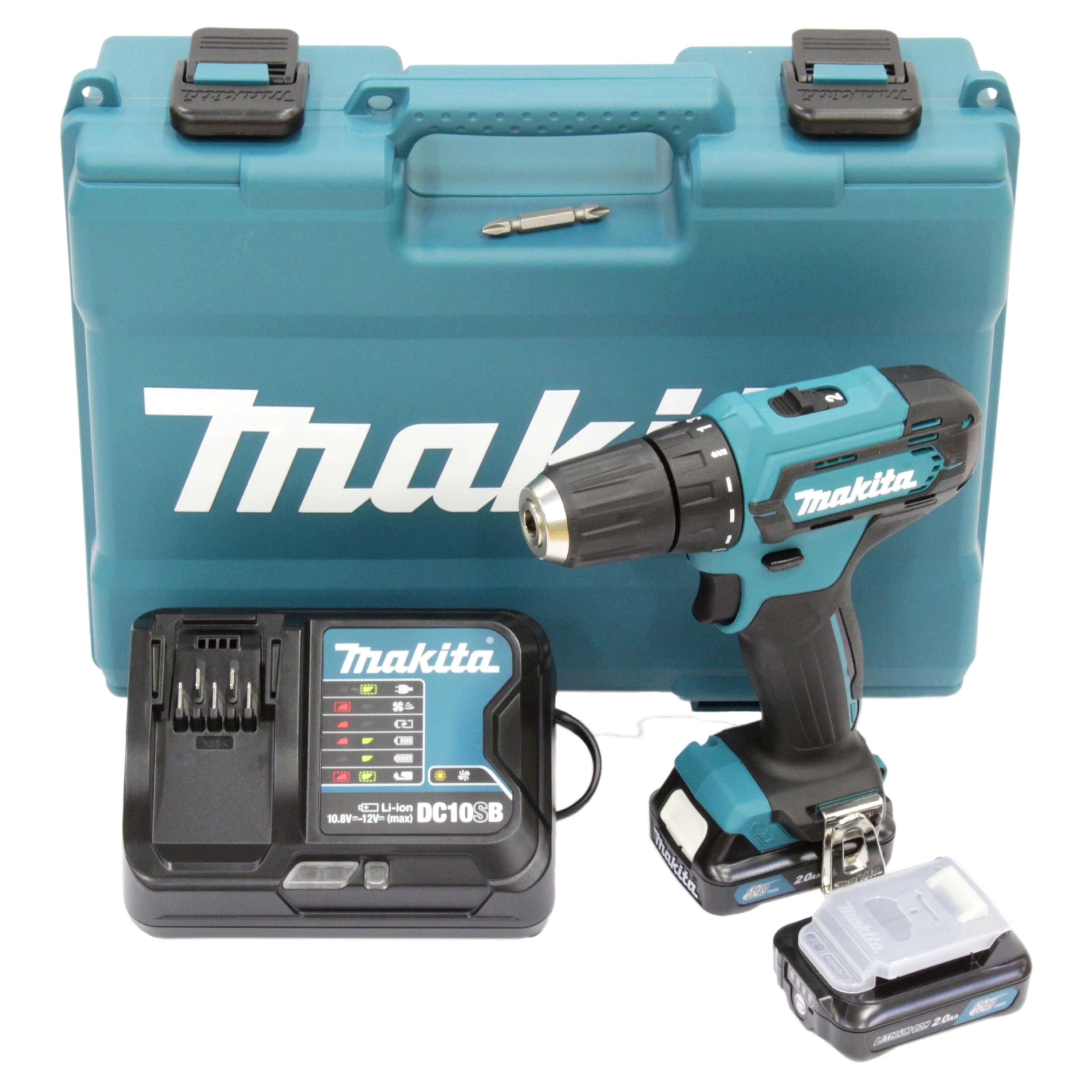 🔧🔋 Makita DF333DSAE Akku-Bohrschrauber 12 V max. / 2,0 Ah, 2 Akkus + Ladegerät im Transportkoffer, Schwarz, Blau Single mit 2 Akkus + Ladegerät Angebot bei HelloDeals