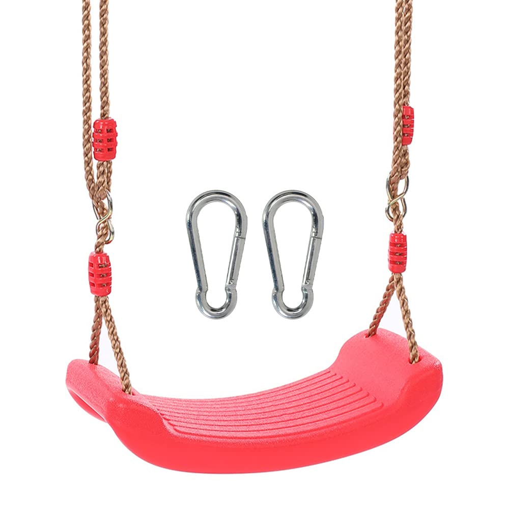 Neuaner Schaukel Garten 🌞🪁 - Kinderschaukel Outdoor Indoor - Schaukelsitz Schaukelbrett Brettschaukel für Kinder zum Schaukeln - Höhenverstellbar - rutschfest - (rot) Angebot bei HelloDeals