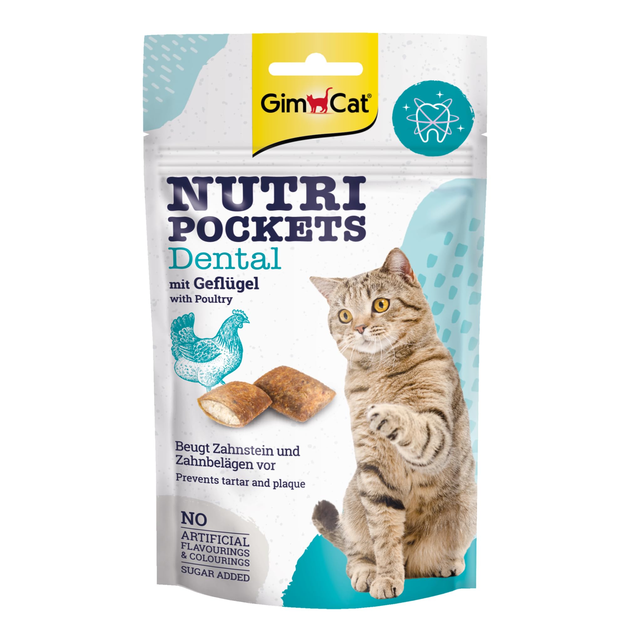 🐱🦷 GimCat Nutri Pockets Dental - Knuspriger Katzensnack mit funktionalen Inhaltsstoffen Angebot bei HelloDeals
