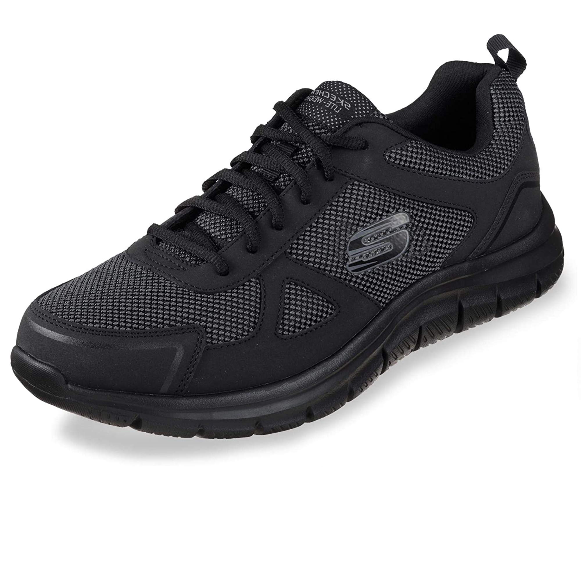 🔥 Angebot: Skechers Herren Track Bucolo Sneakers 43 EU Schwarz Leder Mesh Besatz Angebot bei HelloDeals