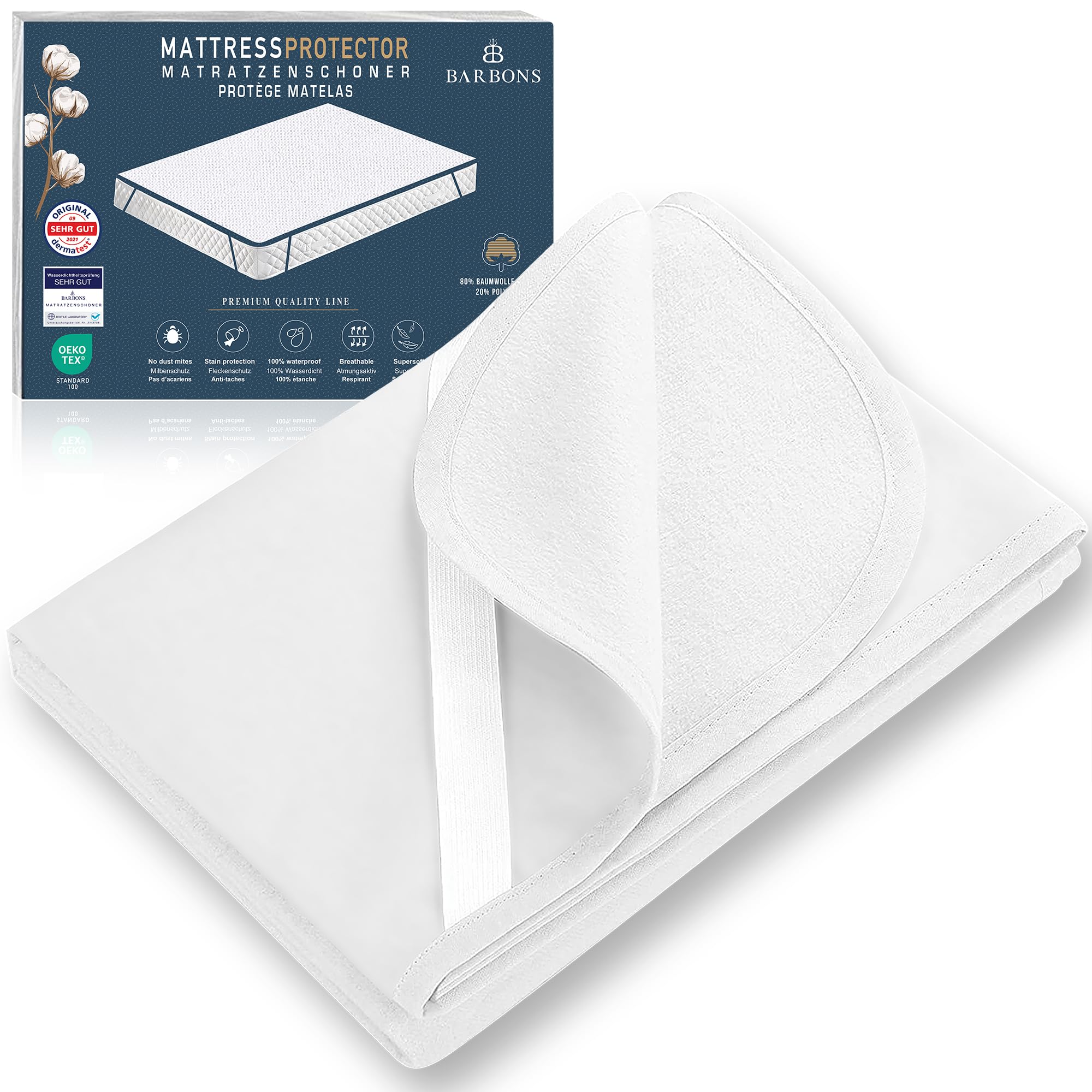 🌟 BARBONS Matratzenschoner 90 x 200 - Oeko-TEX Zertifiziert 🌿 Wasserdichte Matratzenauflage Baumwolle Inkontinenzunterlage 💧 Angebot bei HelloDeals