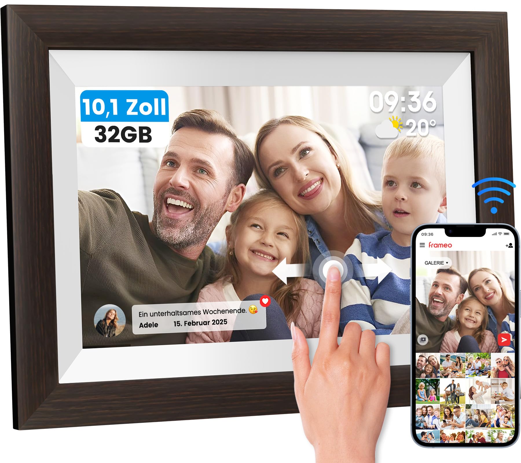 📸🎁 Mejasg 10,1 Zoll Digitaler Bilderrahmen WLAN mit 32GB Speicher - Angebot Angebot bei HelloDeals