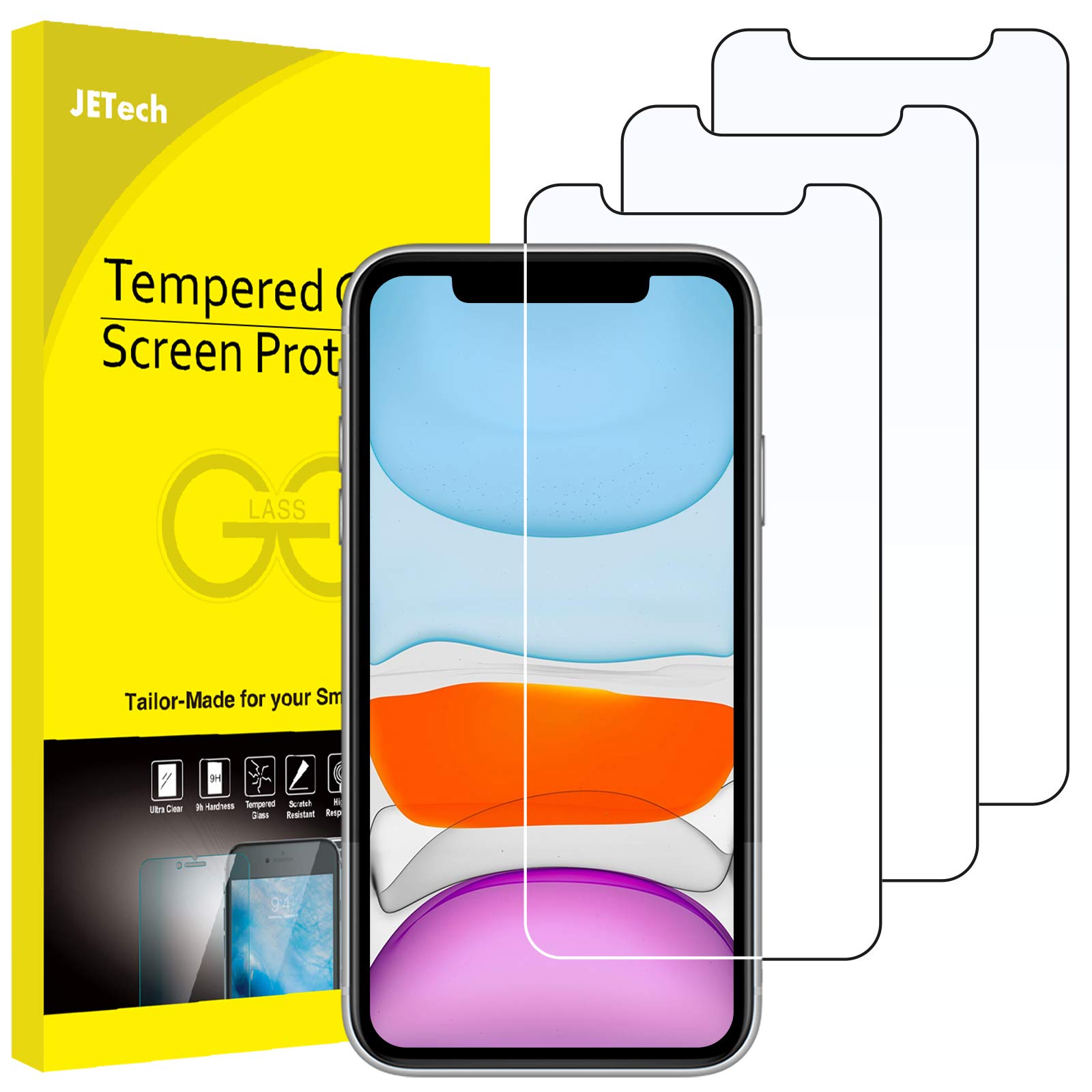 📱🛡️ JETech Schutzfolie für iPhone 11 und iPhone XR 6,1 Zoll, Panzer Schutz Glas Folie Displayschutzfolie, 3 Stück Angebot bei HelloDeals
