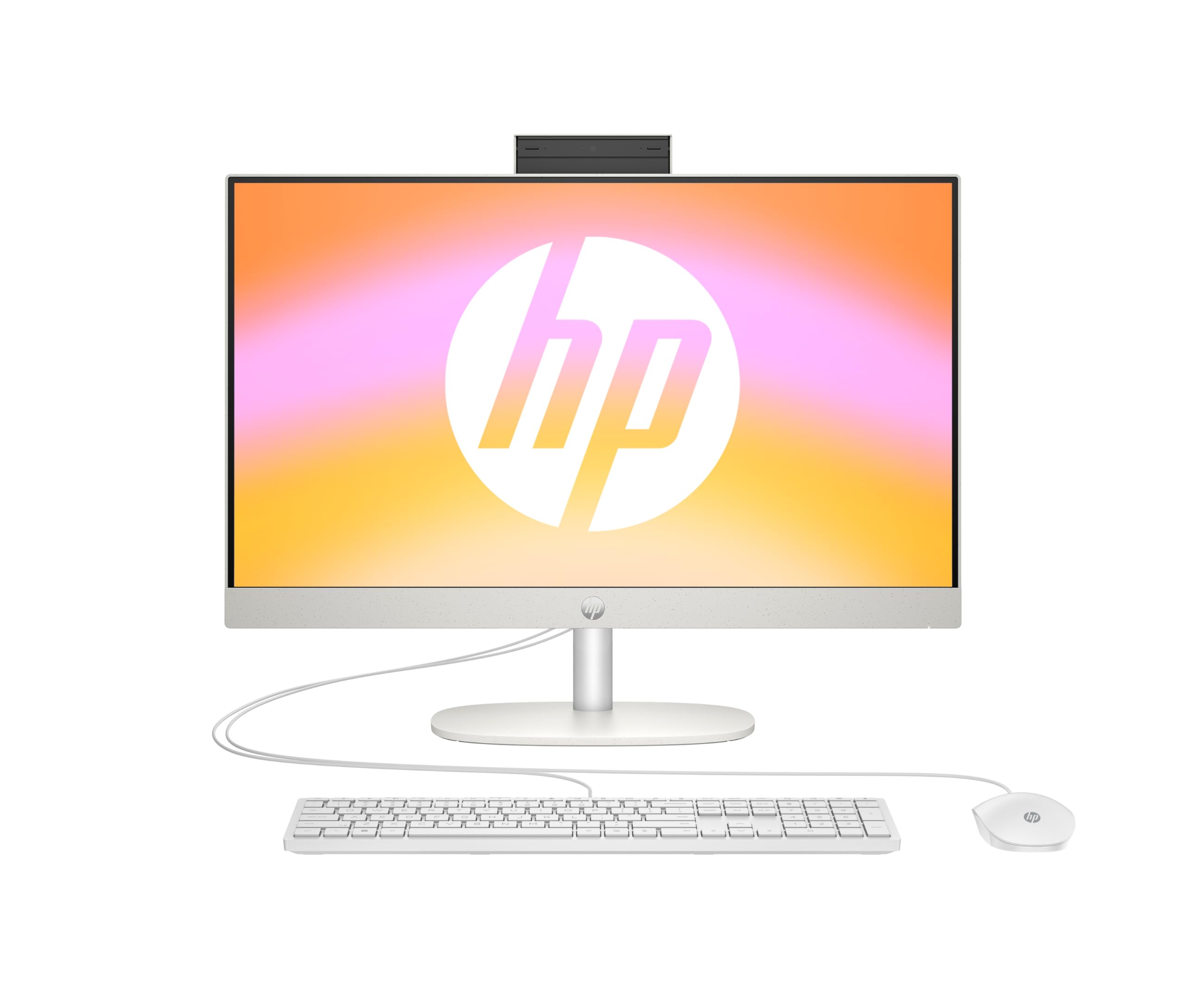 🌟 Super Angebot! HP All-in-One Desktop-PC, 23,8" FHD Display, AMD Ryzen 5 7520U, 8 GB DDR5 RAM, 512 GB SSD, Weiß 🌟 Angebot bei HelloDeals