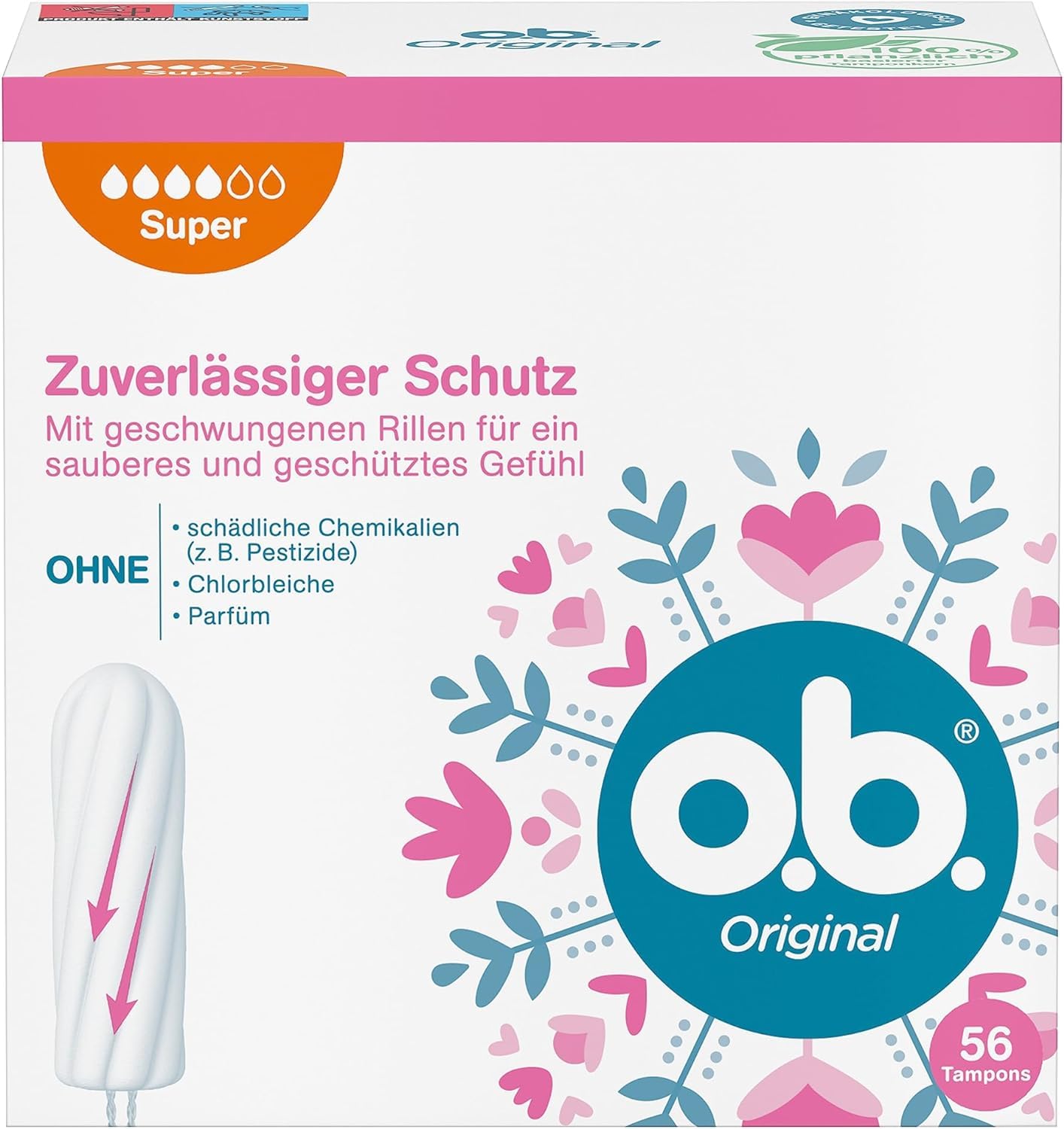 Angebot: o.b. Original Super Tampons mit StayDry-Technologie, 56 Stück 🌺 Angebot bei HelloDeals
