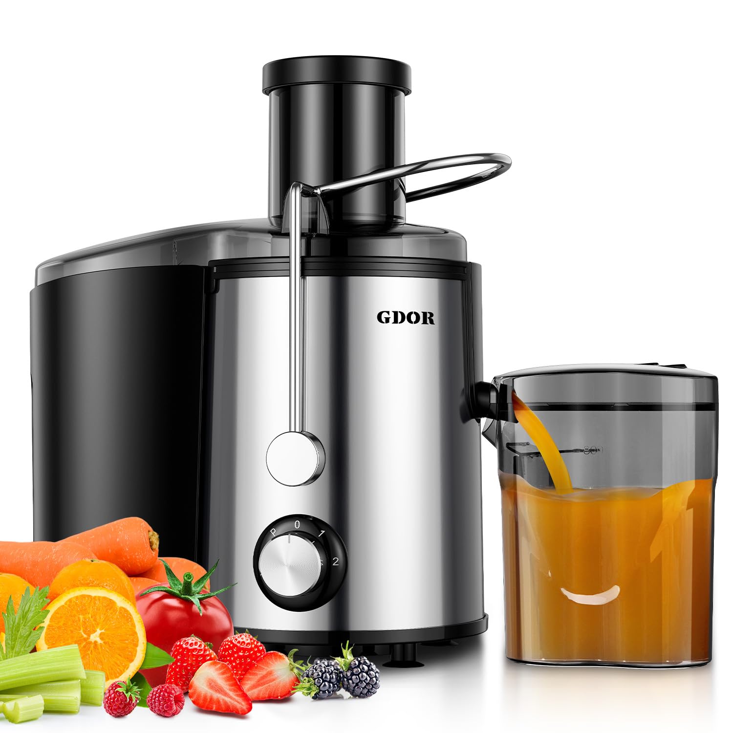 🥦🍊🍏 Entsafter Gemüse und Obst 800W | Edelstahl | 76mm Großem Mund Juicer Machine Angebot bei HelloDeals
