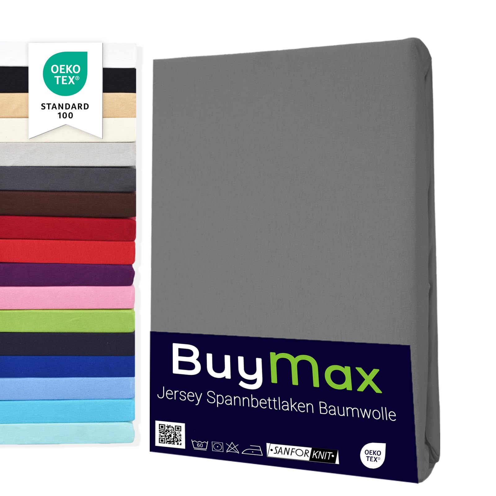 Angebot: Buymax® Spannbettlaken 140x200cm Baumwolle 100% Spannbetttuch Jersey Angebot bei HelloDeals
