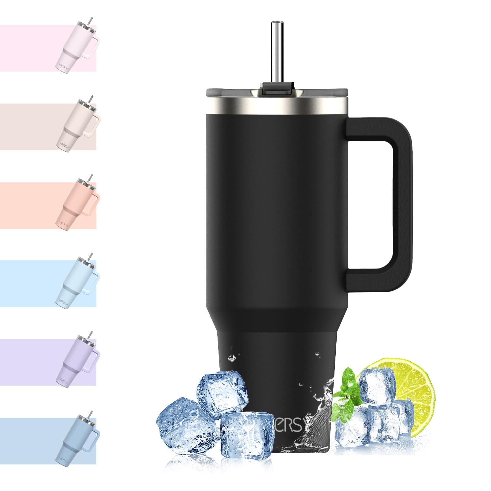 WATERSY 40oz Kaffeebecher to Go Thermobecher 🌟 Doppelwandiger Edelstahl Vakuum Auslaufsicher Trinkbecher 🚗 Schwarz 1183 ml Schwarz Angebot bei HelloDeals