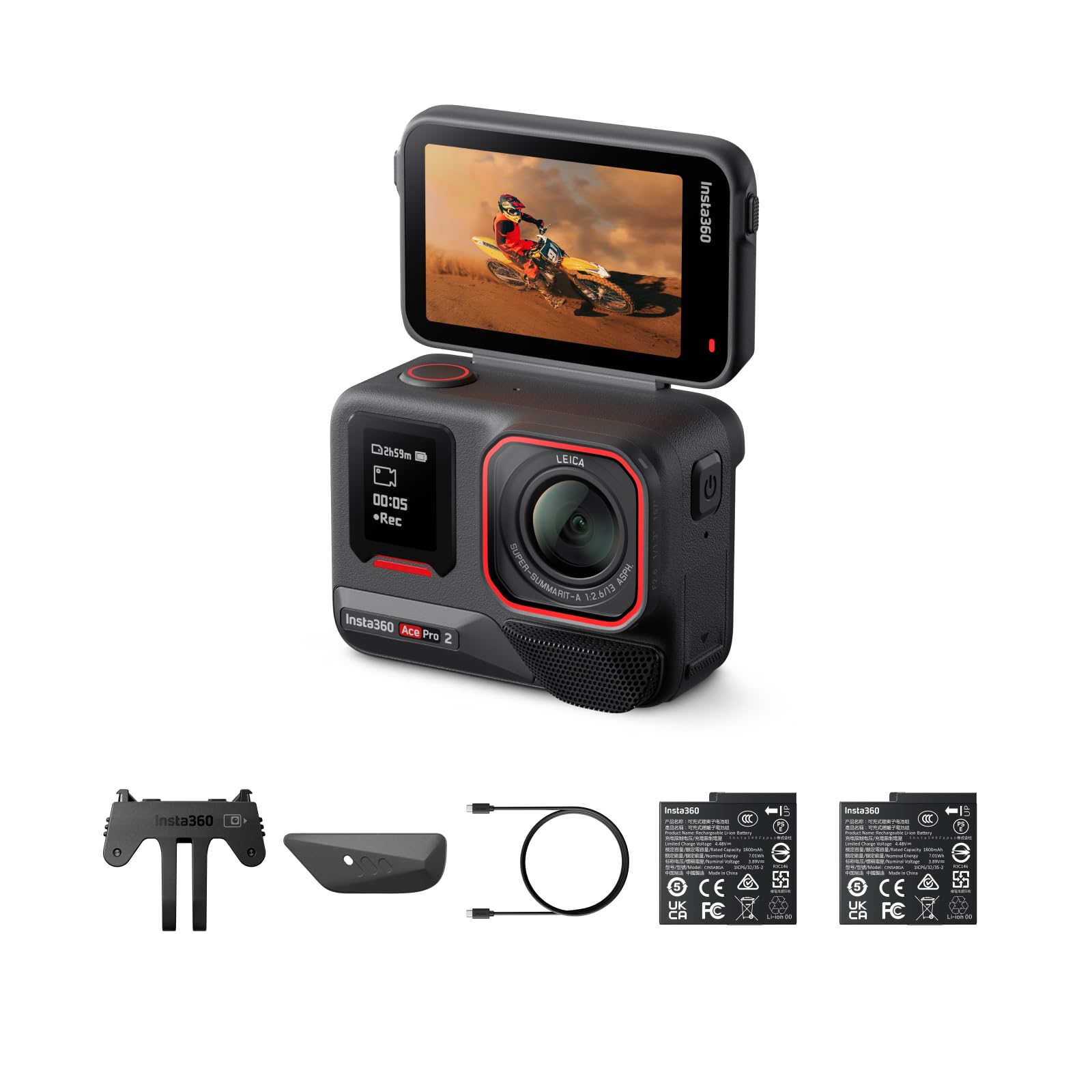 Insta360 Ace Pro 2 Pack Dual Akku 📸🎥 - 8K-Action-Kamera mit Leica & fortschrittlicher Technologie Angebot bei HelloDeals