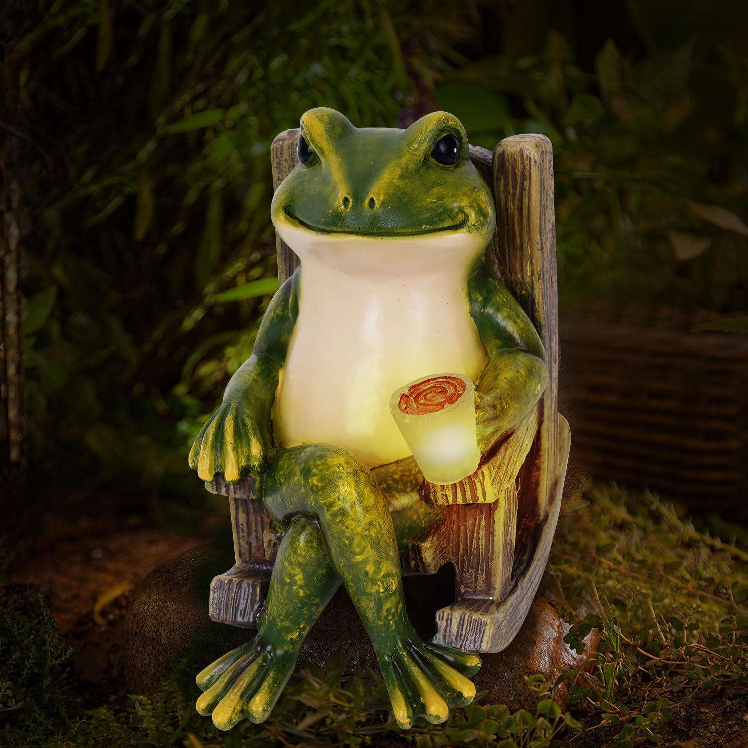Umikk Frosch Figuren Draußen Deko Solar Garten Figuren Ornament 🐸🌿 Angebot bei HelloDeals