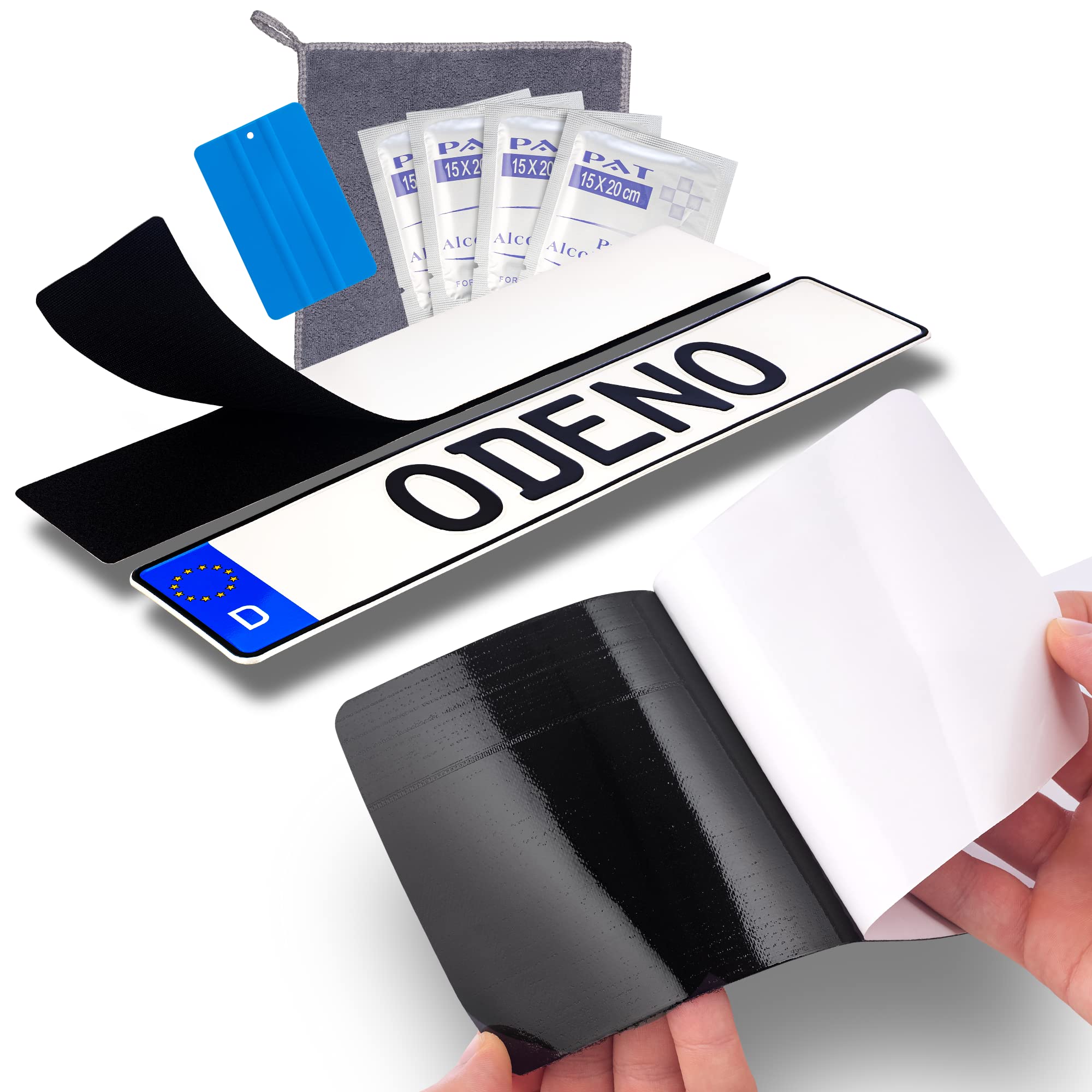 ODENO® Klett Kennzeichenhalter-Set: Rahmenlos selbstklebend 🚗💥 Angebot bei HelloDeals