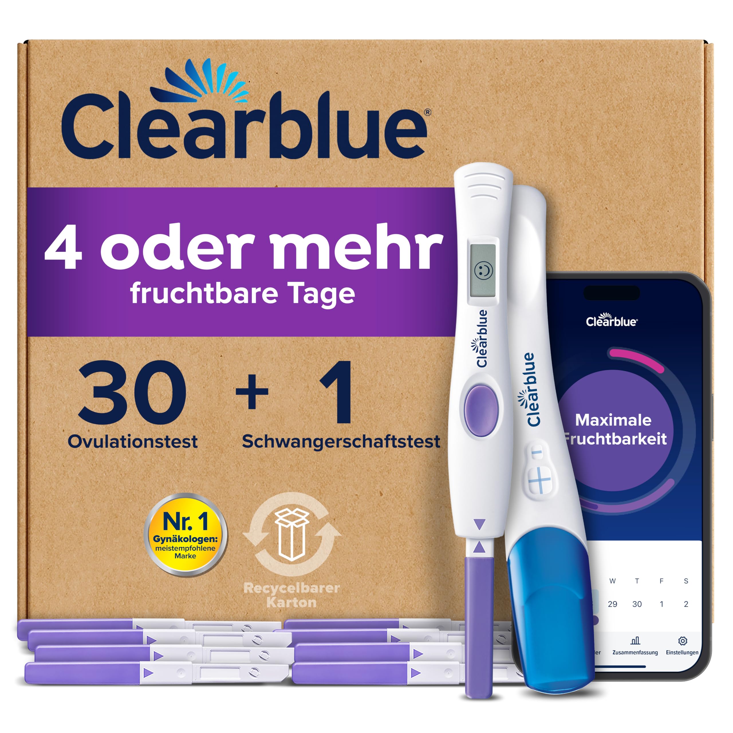 🤰🔵📱 Clearblue 30 Ovulationstest Fortschrittlich & Digital + 1 Schwangerschaftstest Angebot bei HelloDeals