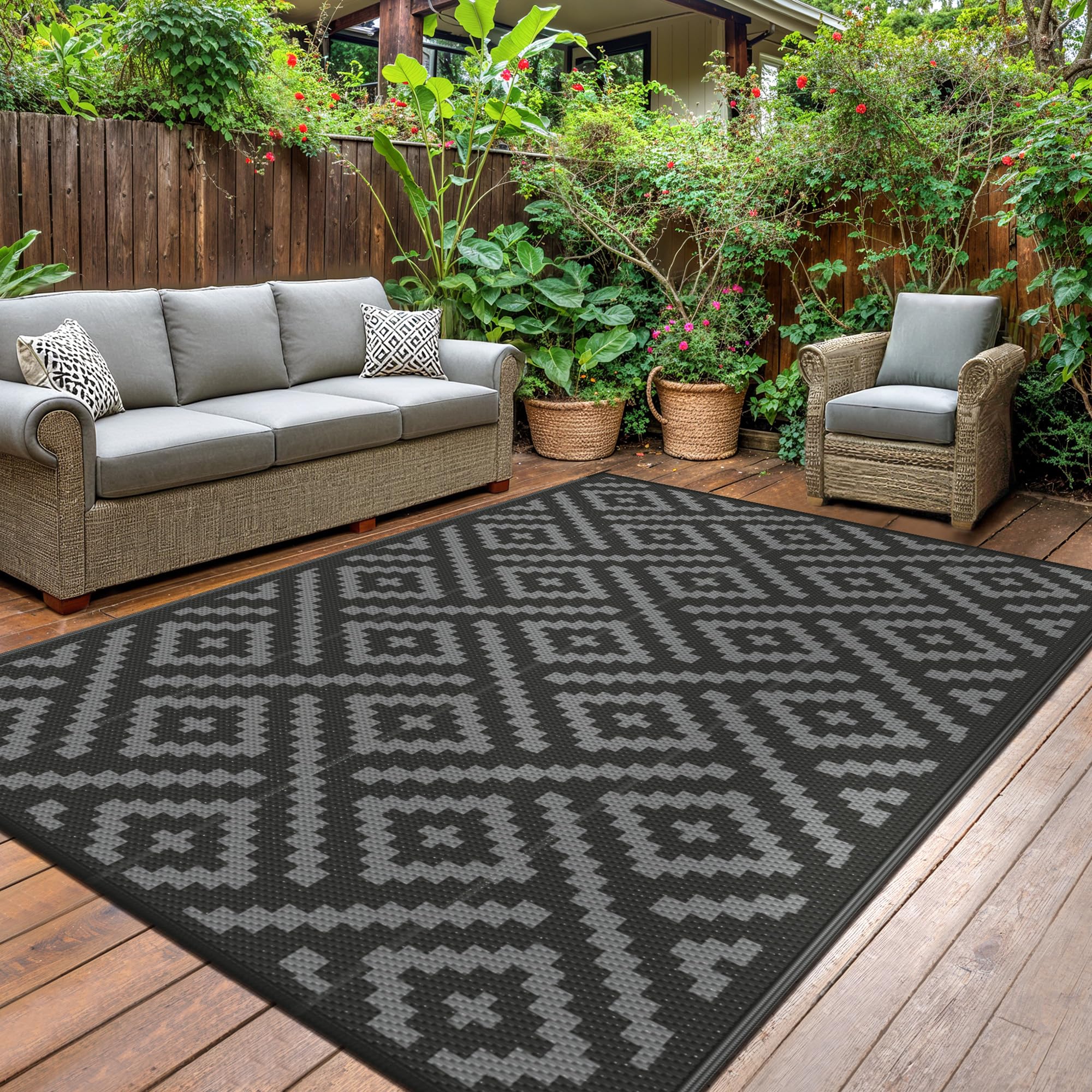 GENIMO Outdoor Teppich Wetterfest 240x300cm Picknickdecke UV-beständig Angebot bei HelloDeals