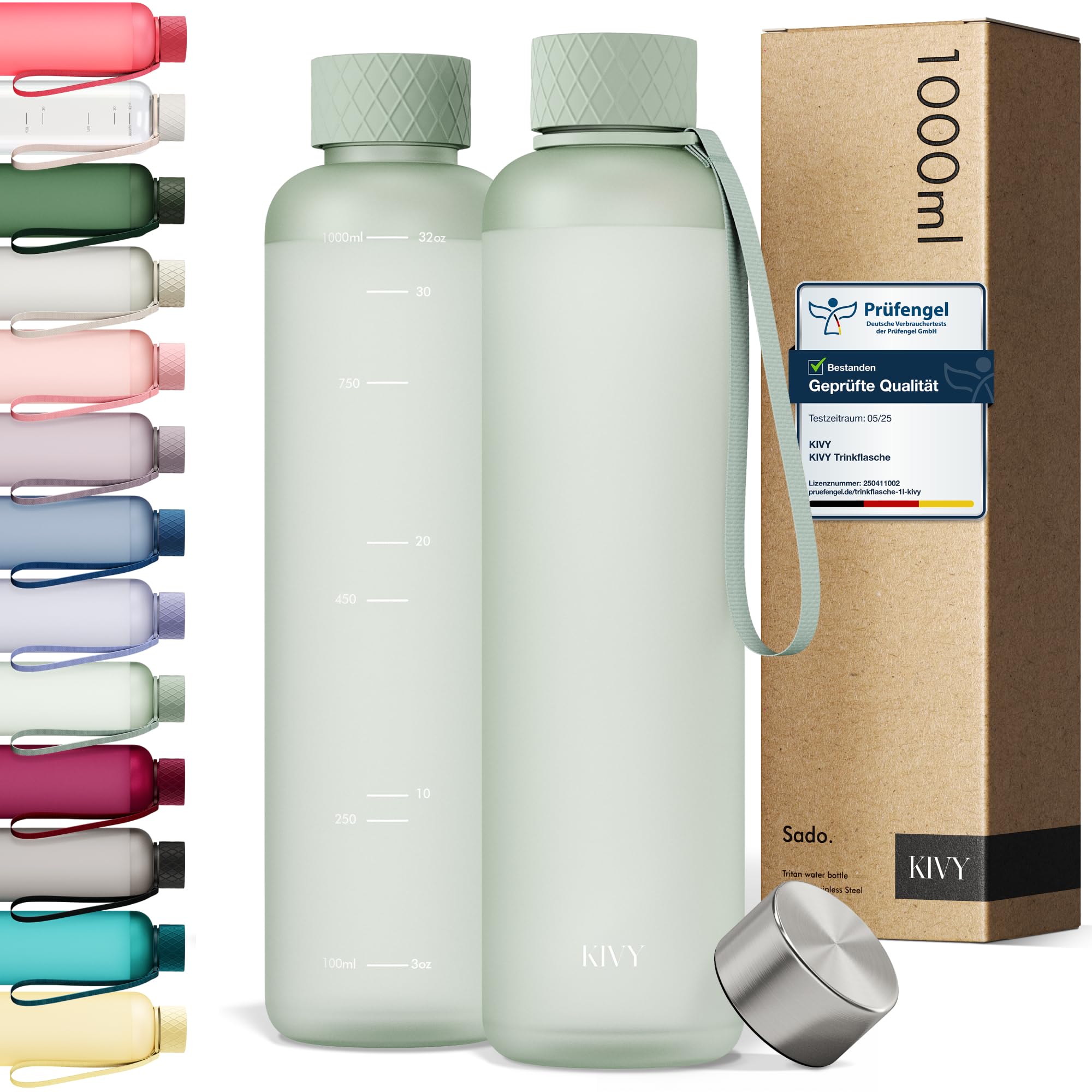 🌟 KIVY Trinkflasche 1l - Auslaufsicher & Kohlensäurebeständig - Spülmaschinenfest 🌈 Angebot bei HelloDeals