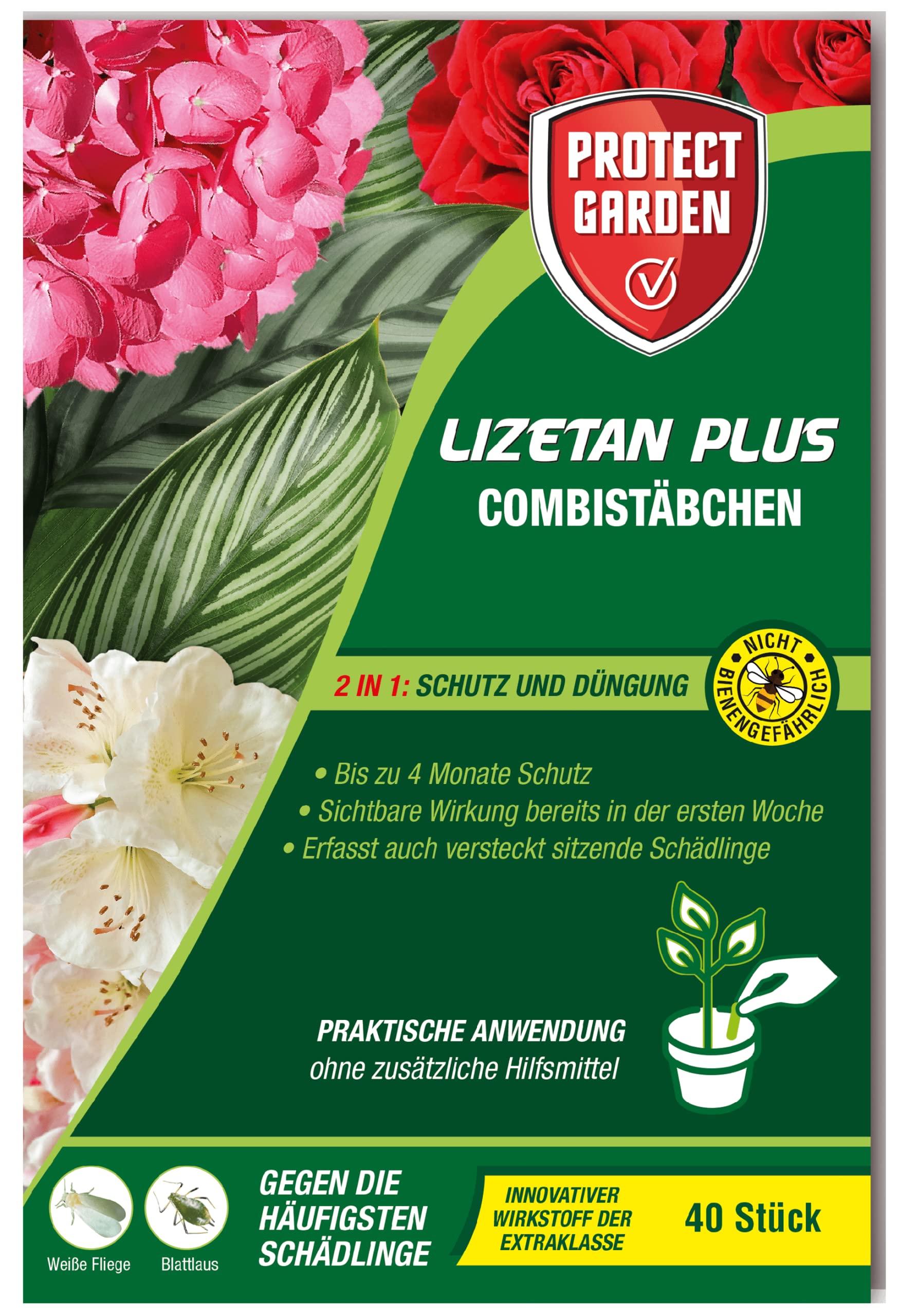 🌿🐞 Schädlingsfrei und Premium-Dünger in Einem! Lizetan Plus Combistäbchen - 40 Stück Angebot bei HelloDeals