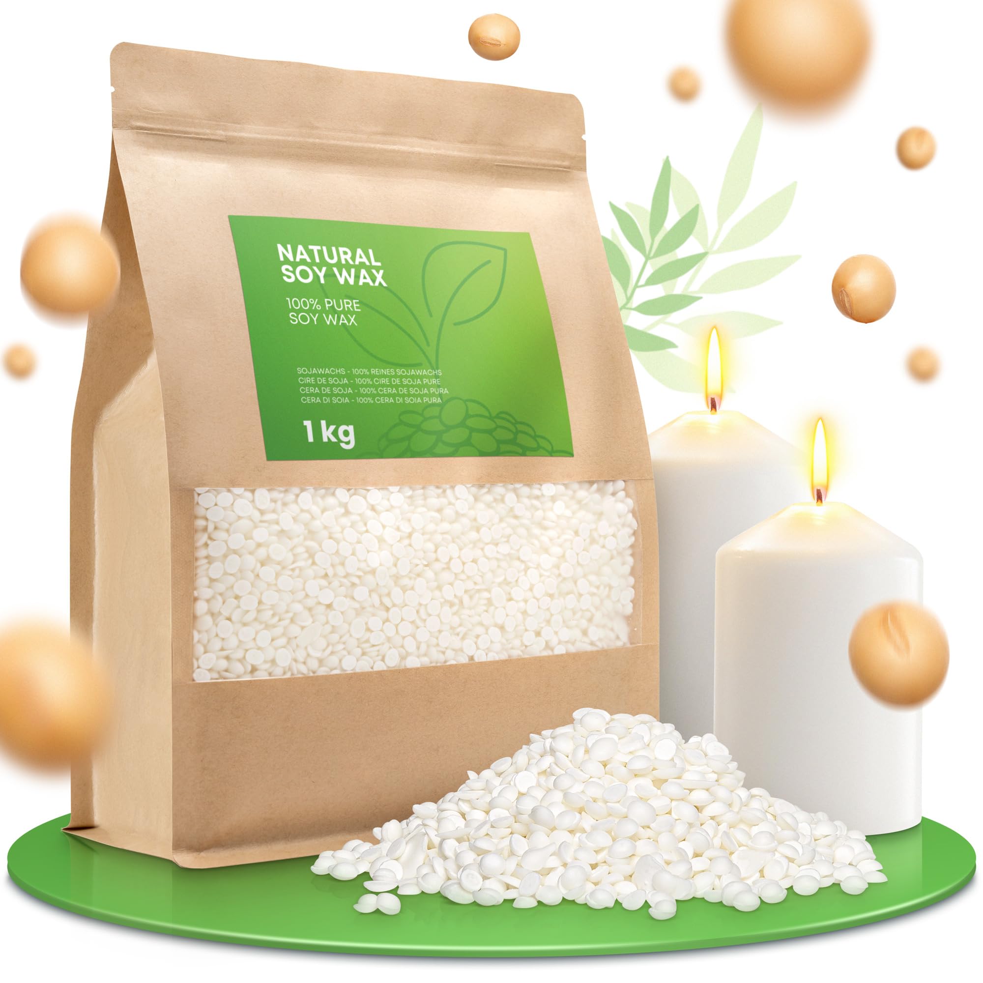 molinoRC 1kg Sojawachs für Kerzen [100% pflanzlich] - Premium Soja Wachs 🌱 Angebot bei HelloDeals