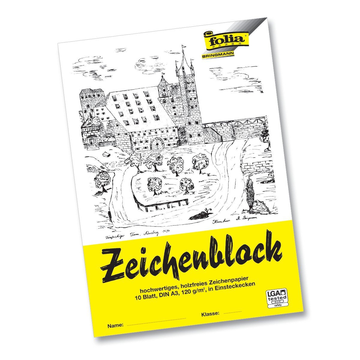 🎨📝 Folia 8103 Zeichenblock mit Leinenecken 120 g/m² DIN A3 10 Bogen weiß Angebot bei HelloDeals
