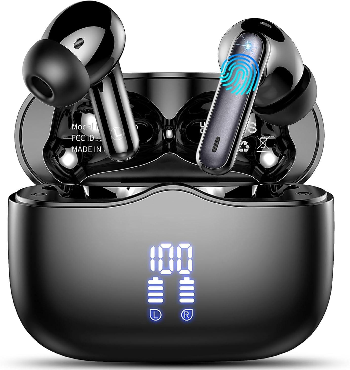 🎧 Bluetooth Kopfhörer - Kabellos, Tiefer Bass, IP7 Wasserdicht, LED Anzeige Angebot bei HelloDeals
