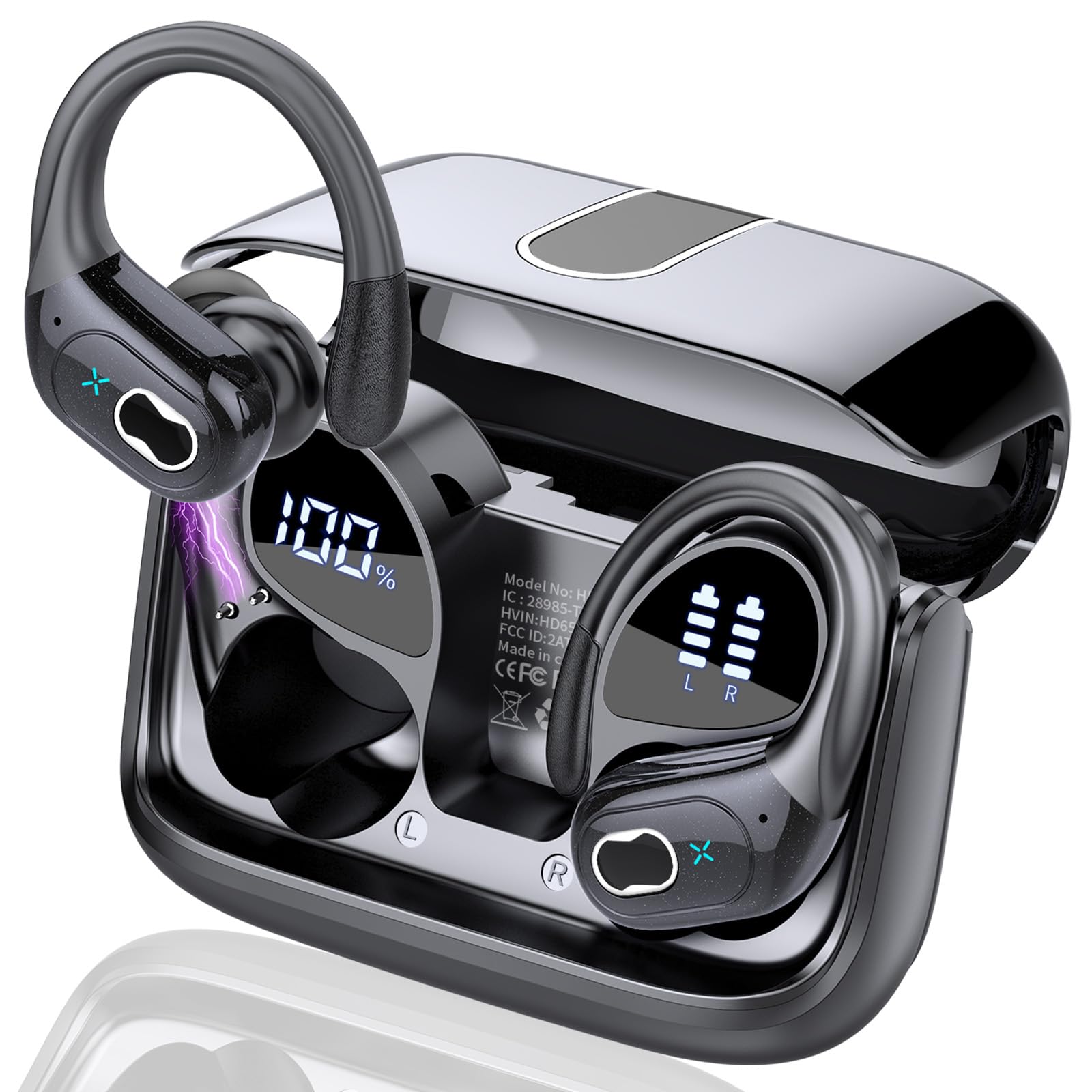 AI Kopfhörer Übersetzer, 3-in-1Bluetooth 5.4 Echtzeit Sprachübersetzer Kopfhörer 164 Sprachen mit App, 75Std Übersetzer Ohrhörer mit Ohrhaken und ENC Mic, 6 Übersetzungsmodi für Business, Schwarz 🎧🌍 Angebot bei HelloDeals