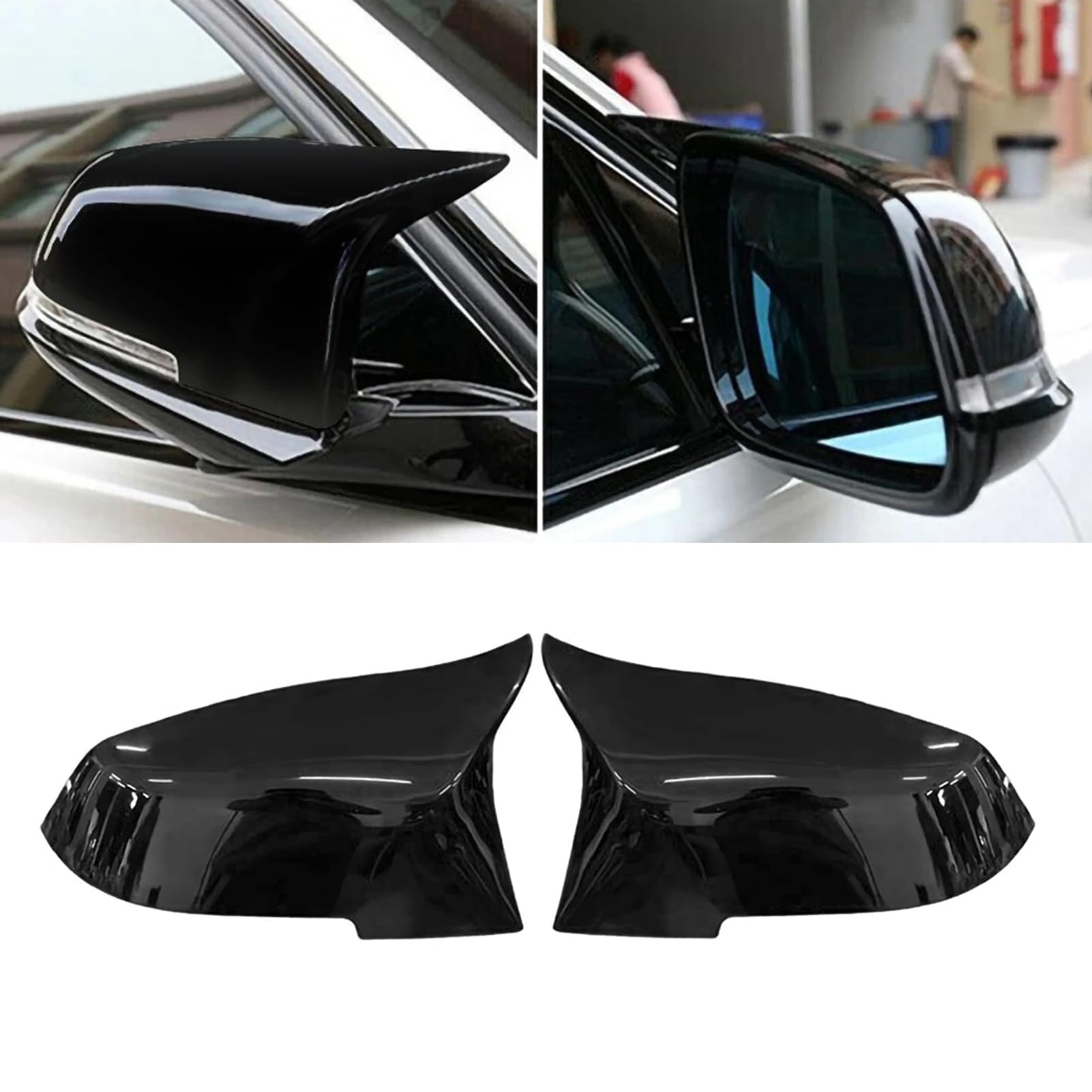 TTCR-II 2 PCS Kompatibel mit Rückspiegel Abdeckung BMW 1er F20 F21/2er F22 F23 F87/3er F30 F31 F34/4er F32 F33 F36/i3 I01/X1 E84 - Glanz Schwarz 🚗🔥 Angebot bei HelloDeals