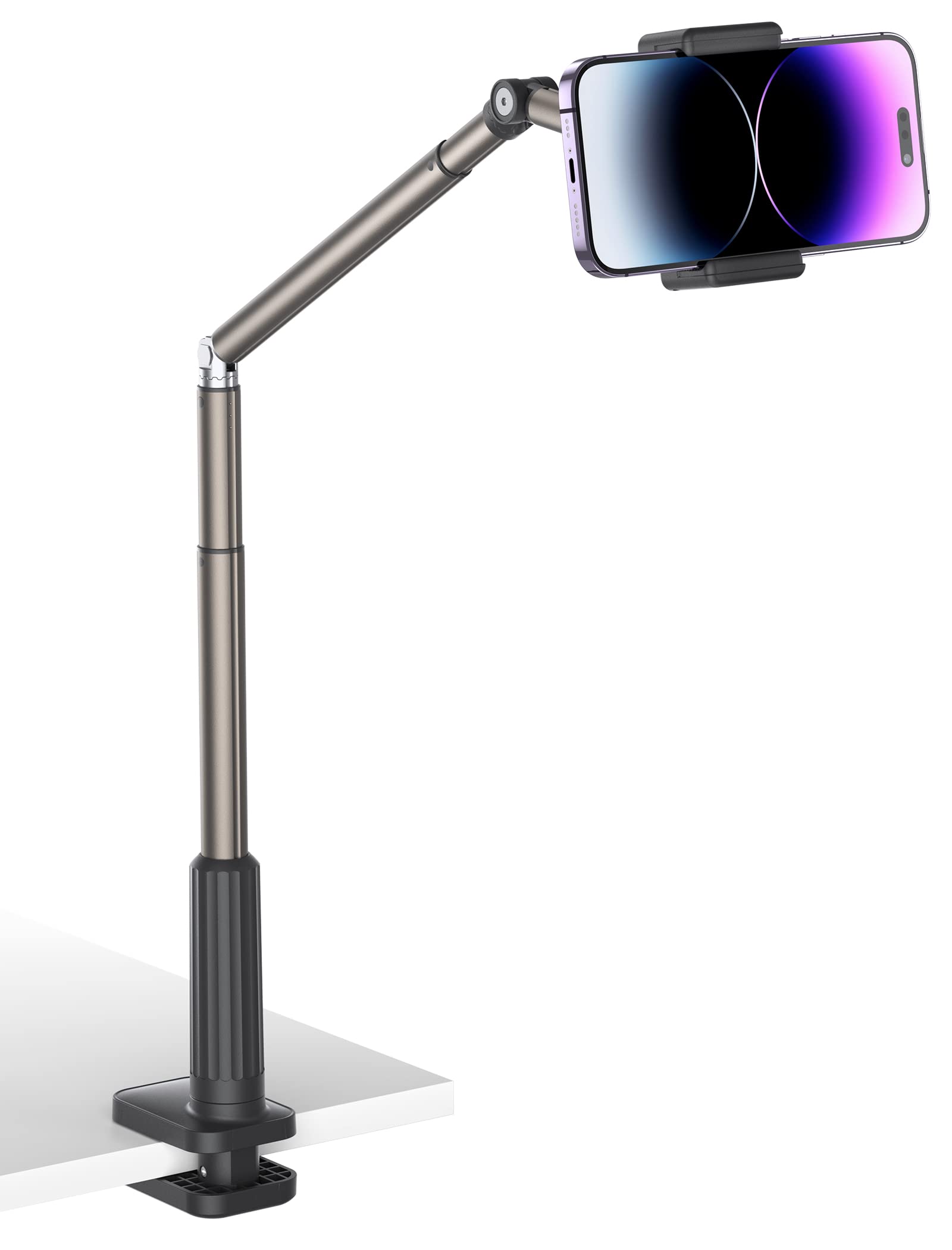 📱 JSAUX Handy Halter mit justierbarem langem Arm für Schreibtisch & Bett [Schwarz] Angebot bei HelloDeals