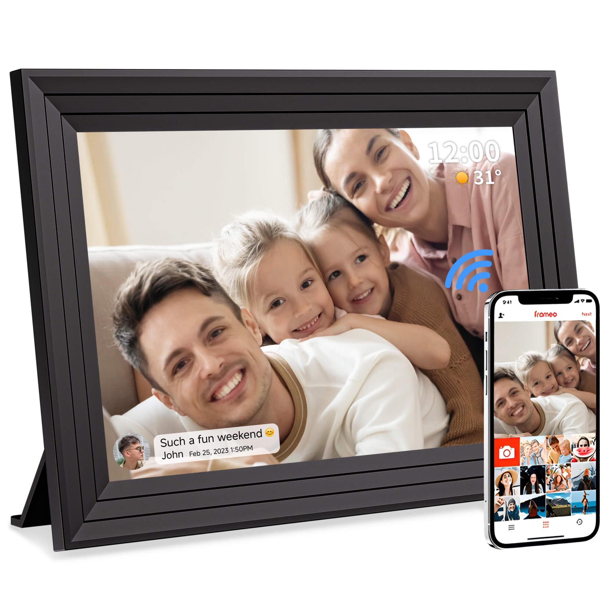 🌟 Elektronischer Digitaler Bilderrahmen WLAN Frameo - 10,1 Zoll 32GB WiFi Digitale Photo Frame 📸 Angebot bei HelloDeals