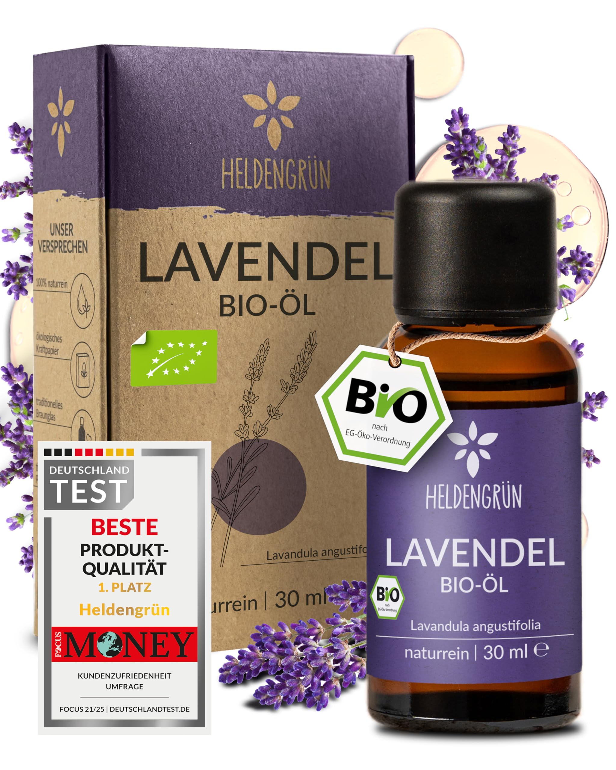 Heldengrün® BIO Lavendelöl [100% NATURREIN] 30ml - Aromatherapie Lavendel Angebot bei HelloDeals