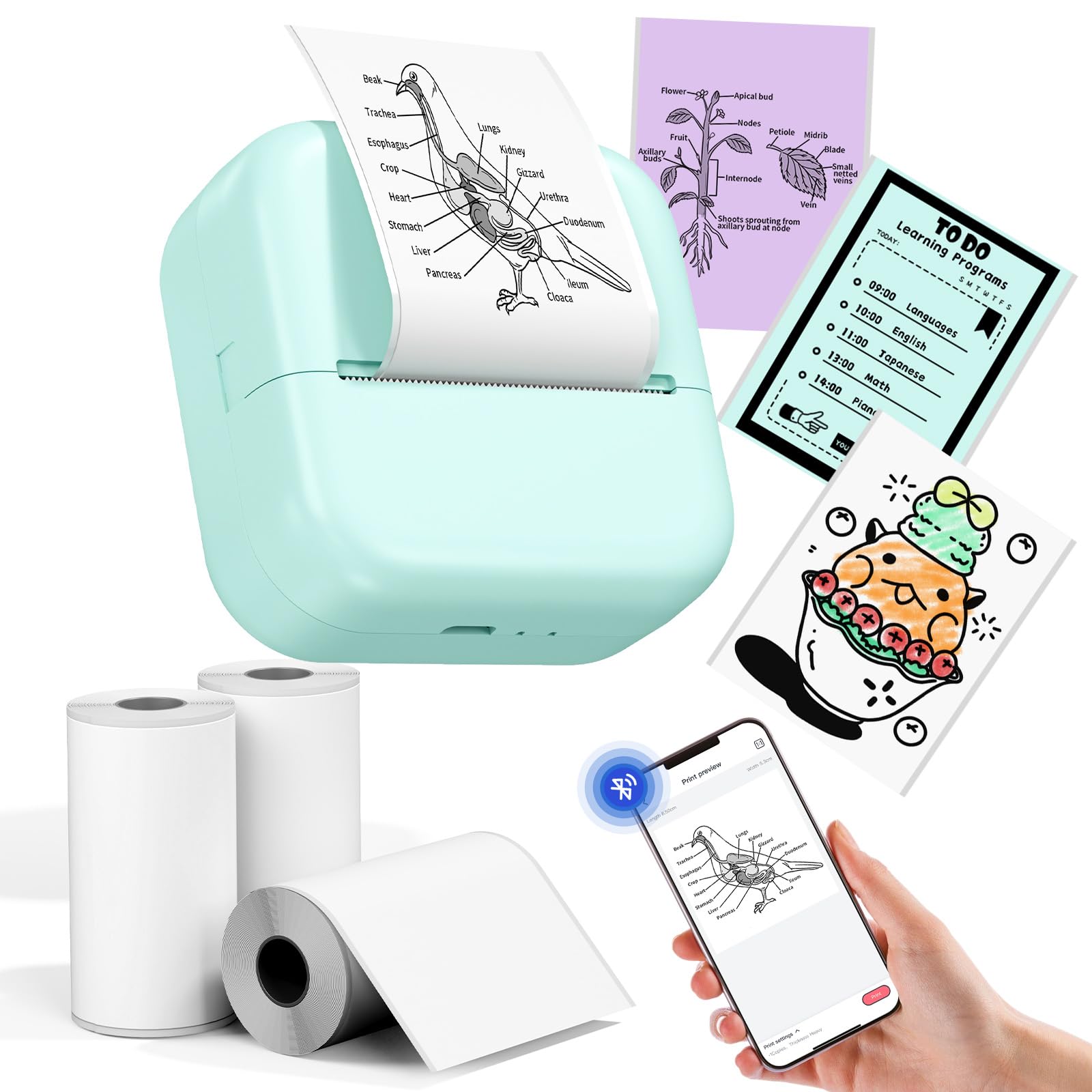 LabelCenter Mini Drucker M02L Sticker Drucker für Smartphone 📱🖨️ Angebot bei HelloDeals