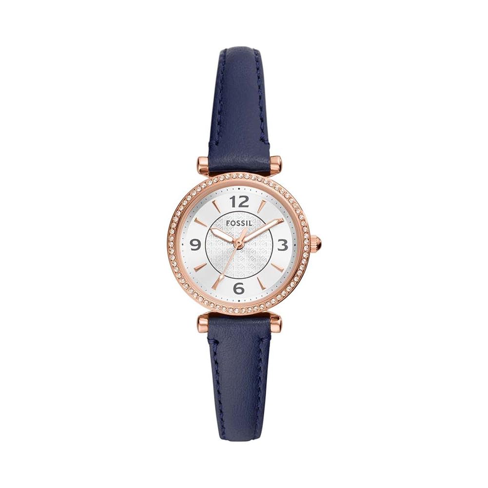 FOSSIL Carlie Damenuhr Roségoldton und Blau ⌚🌊 Angebot bei HelloDeals