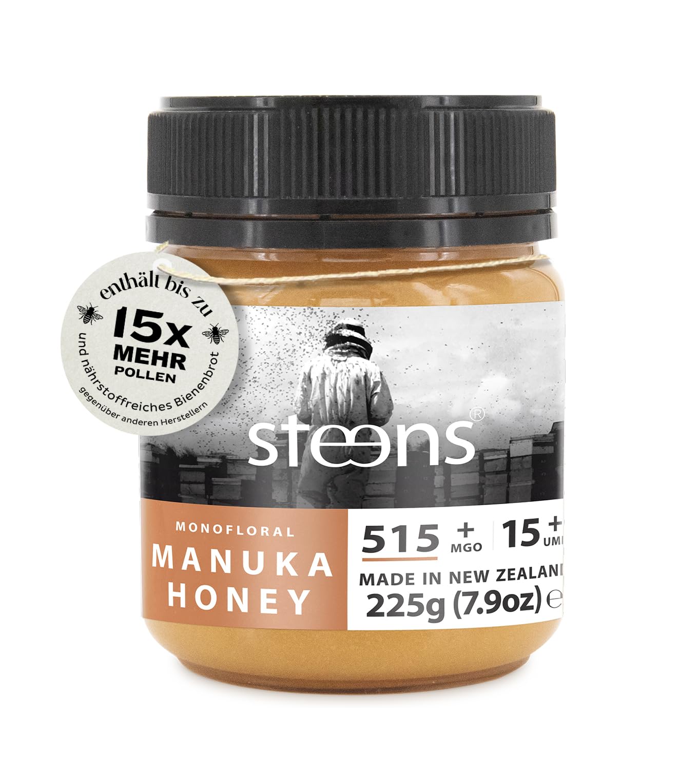 🍯🌿 Steens Manuka Honig MGO 515+ | UMF 15+ | 100% zertifiziert | 225g (1er Pack) 🌿🍯 Angebot bei HelloDeals