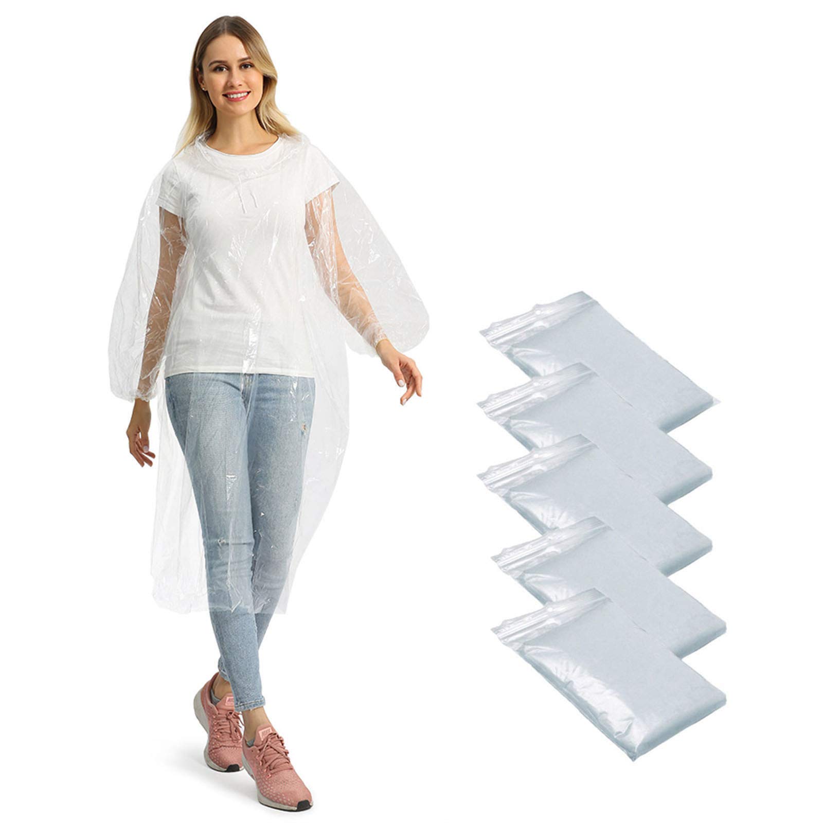 🌧️ 5/10/20 Stück Durchsichtige Regenponchos für Damen und Herren Angebot bei HelloDeals