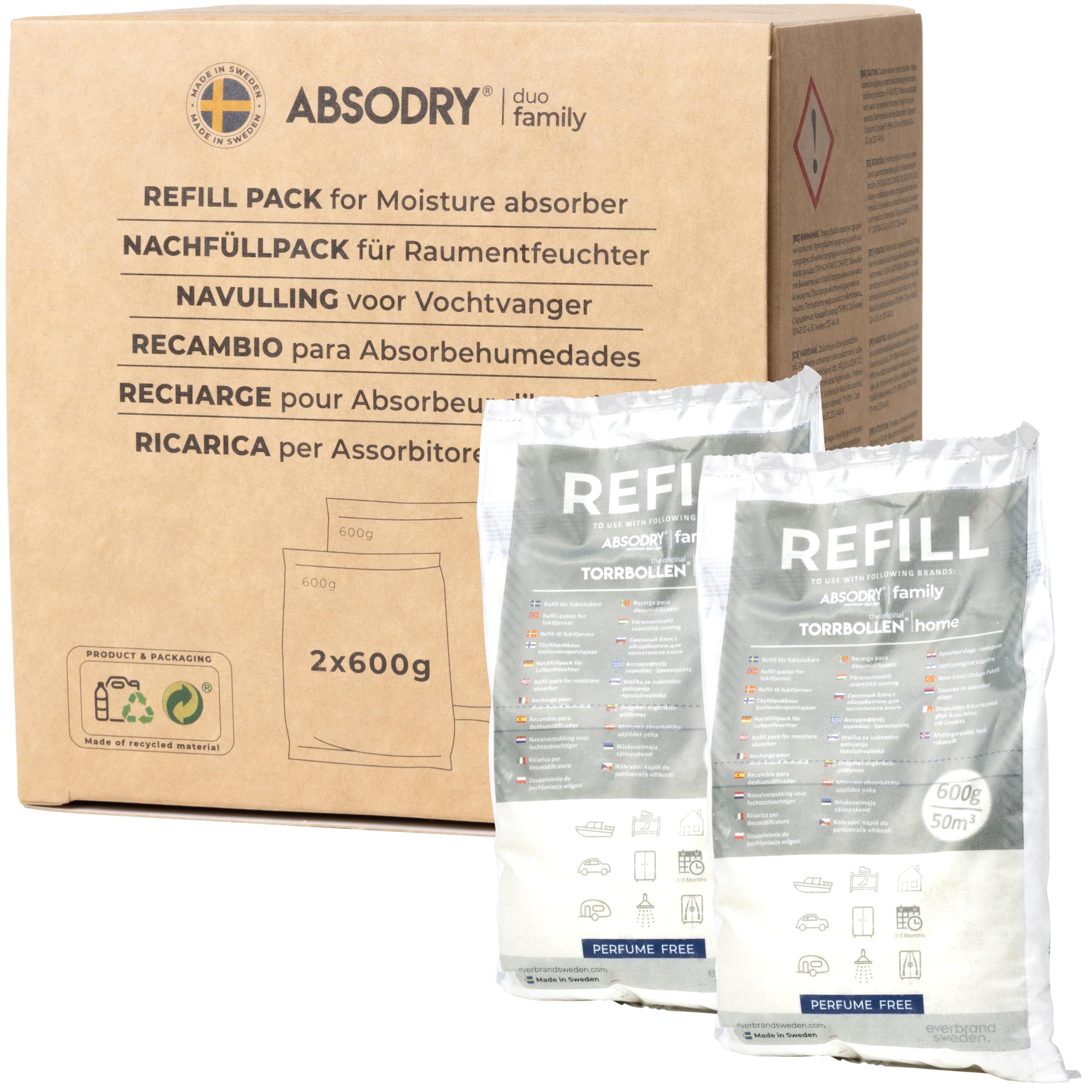 AbsoDry - Luftentfeuchter Nachfüllpack 2x600g 💨🔒 Angebot bei HelloDeals