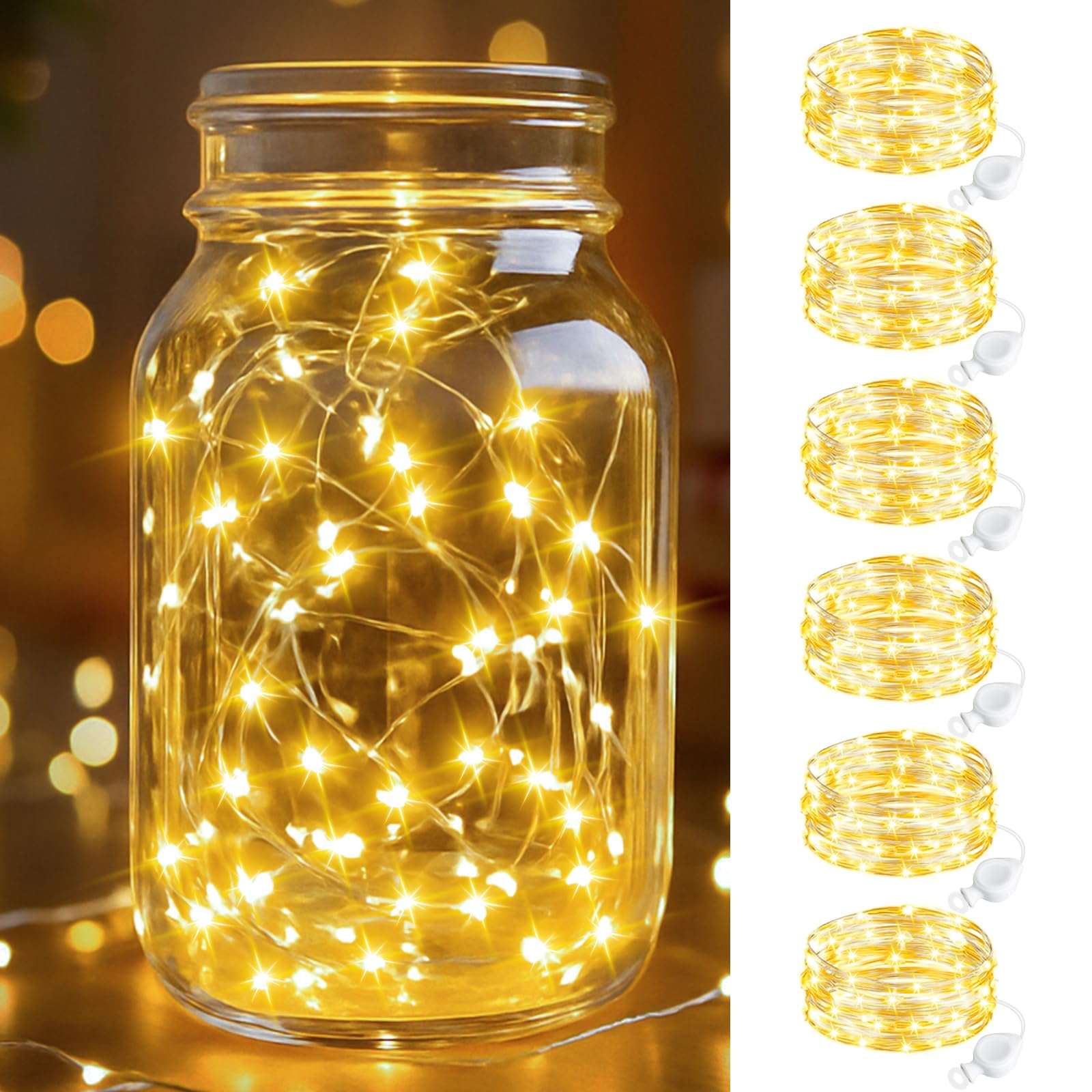 🌟 Btfarm 6 Stück LED Lichterkette mit Batterie Klein, 2M 20LED Mini Lichterkette Batteriebetrieben 🌟 Angebot bei HelloDeals