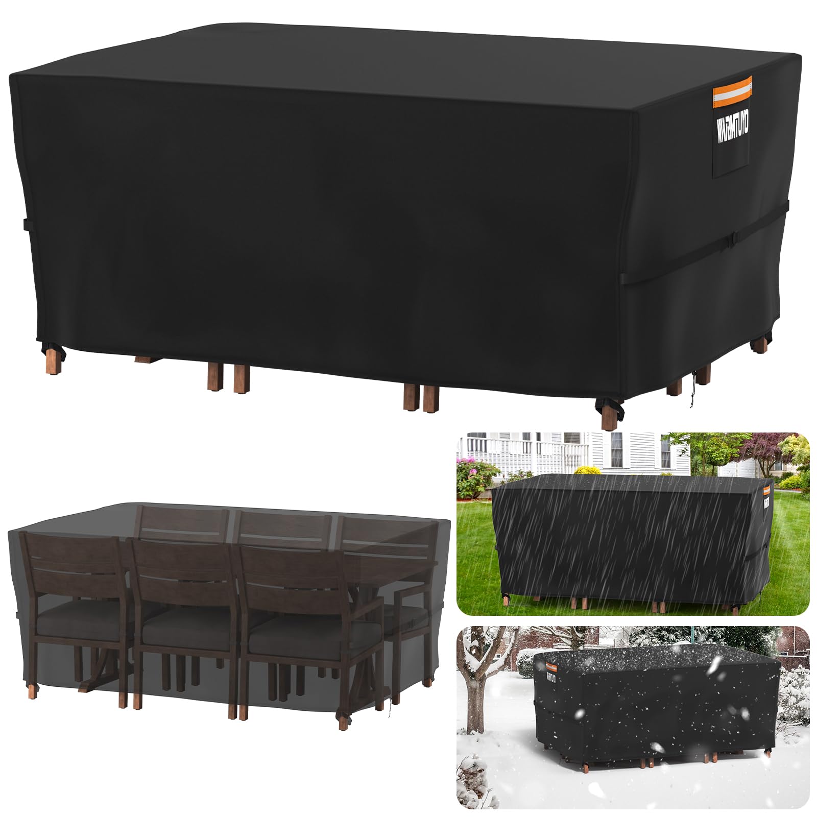 WARMTUYO Abdeckung Gartenmöbel Winterfest ❄️🌿 Wasserdicht Schutzhülle Anti-UV 420D Oxford Gewebe Angebot bei HelloDeals