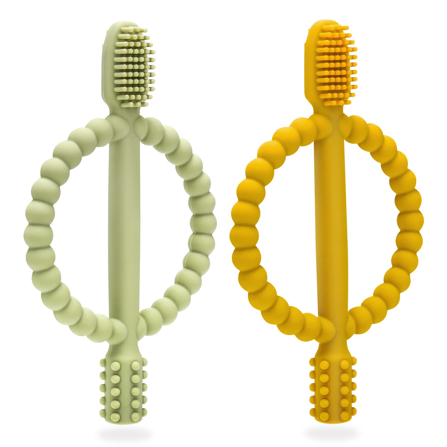 👶🦷 Baby Beißspielzeug 2 Stück Kinderzahnbürste Zahnungshilfe Angebot bei HelloDeals