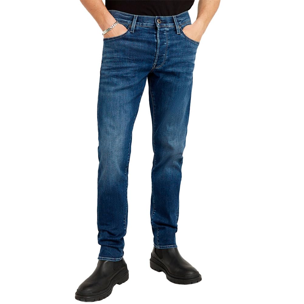👖 G-STAR Herren 3301 Slim Jeans Jeans 32W / 32L Blau (Medium Aged D25742-8968-071) - Angebot! Angebot bei HelloDeals