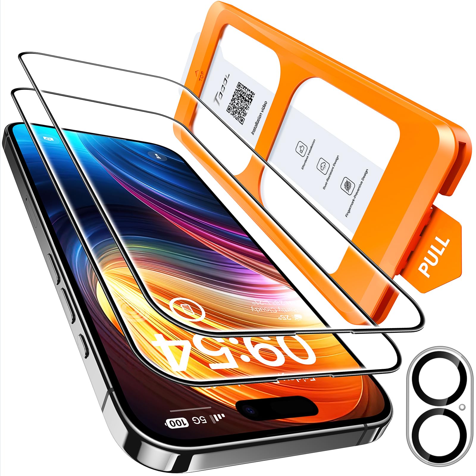 TOCOL Panzerglas mit Kameraschutz für iPhone 16 - 9H Stoßfest & Kratzfest 📱🔒 Angebot bei HelloDeals