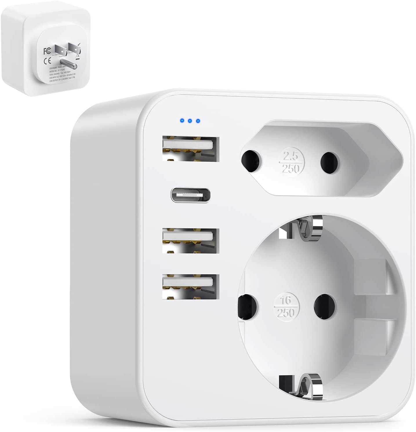 6-in-1 USA Adapter Steckdose mit 3 USB 1 USB C 🌍🔌 Angebot bei HelloDeals