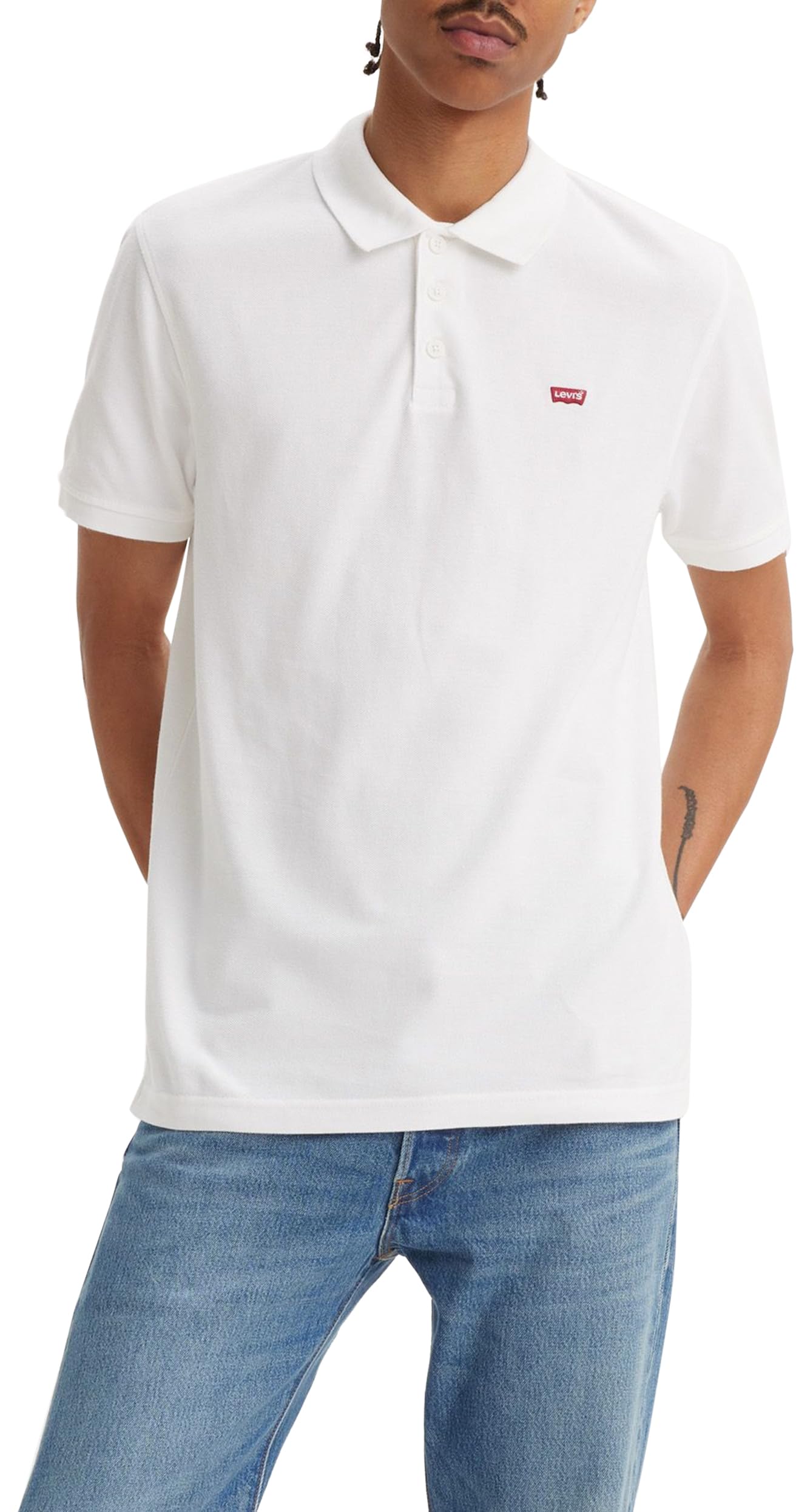 👕 Levi's Herren Housemark Polo Hemd, Chesthit Logo M Weiß (White +) - Spezialangebot! Angebot bei HelloDeals