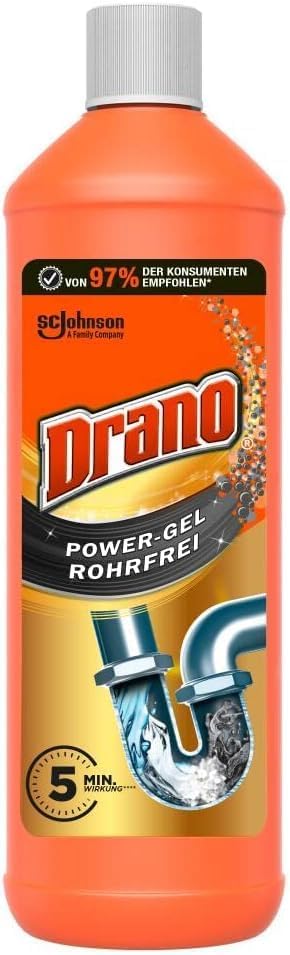 Drano (Mr Muscle) Extra Stark Power Gel Rohrfrei Abflussreiniger 1l - Befreien Sie Ihre Abflüsse! Angebot bei HelloDeals