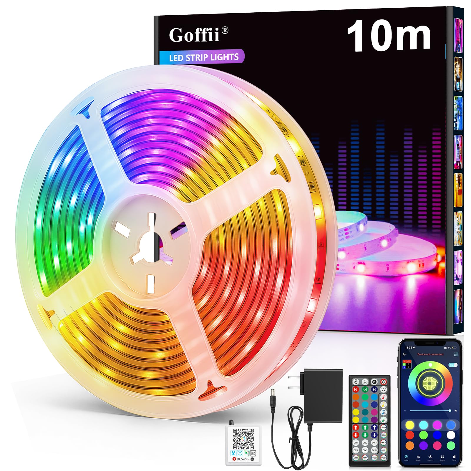 LED Strip 10m Musik Sync Bluetooth RGB Led Band Selbstklebend 🎶 Angebot bei HelloDeals