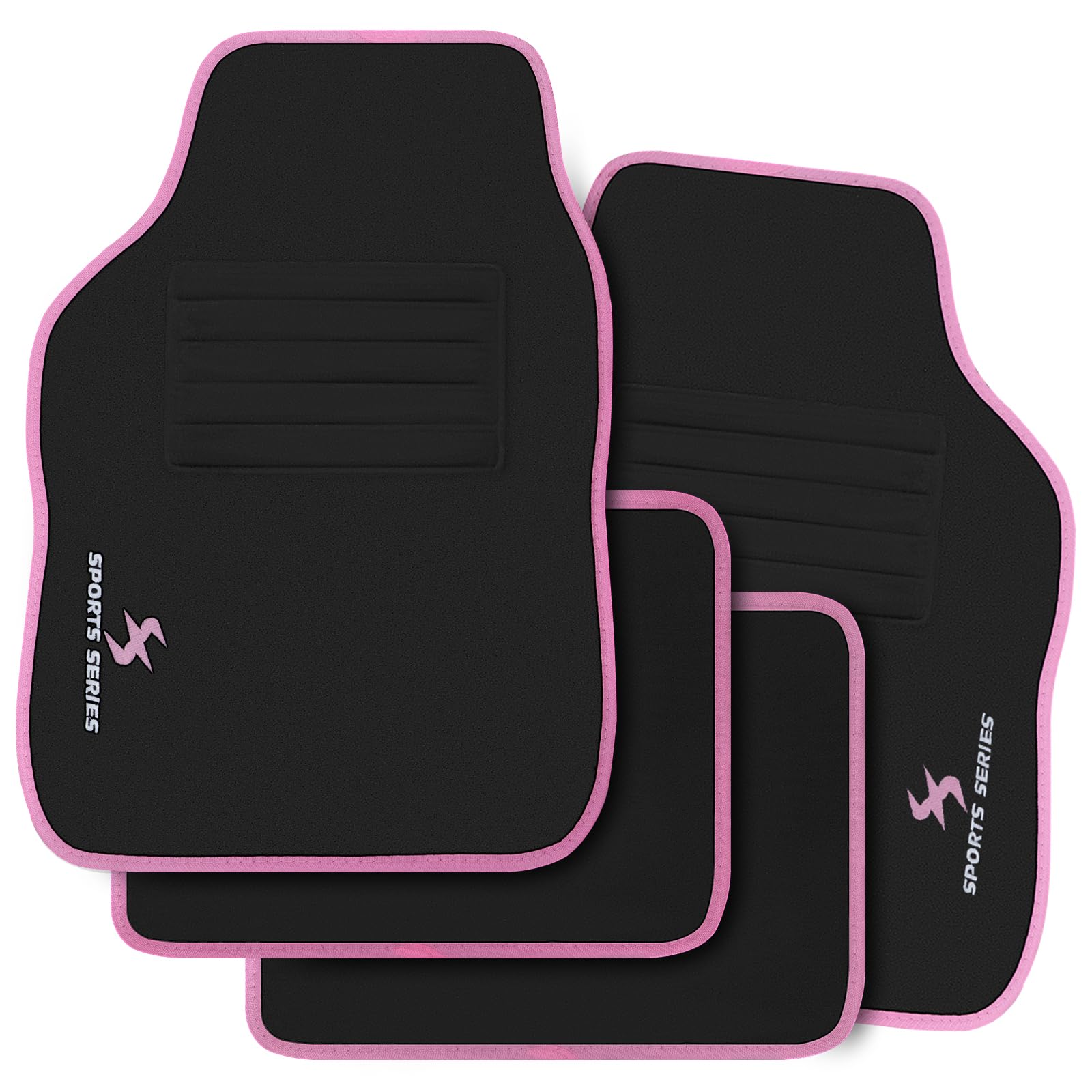 🚗🌟 WOLTU Autofußmatten-Set | Universelle Allwetterfußmatten | Schwarz Rosa Angebot bei HelloDeals